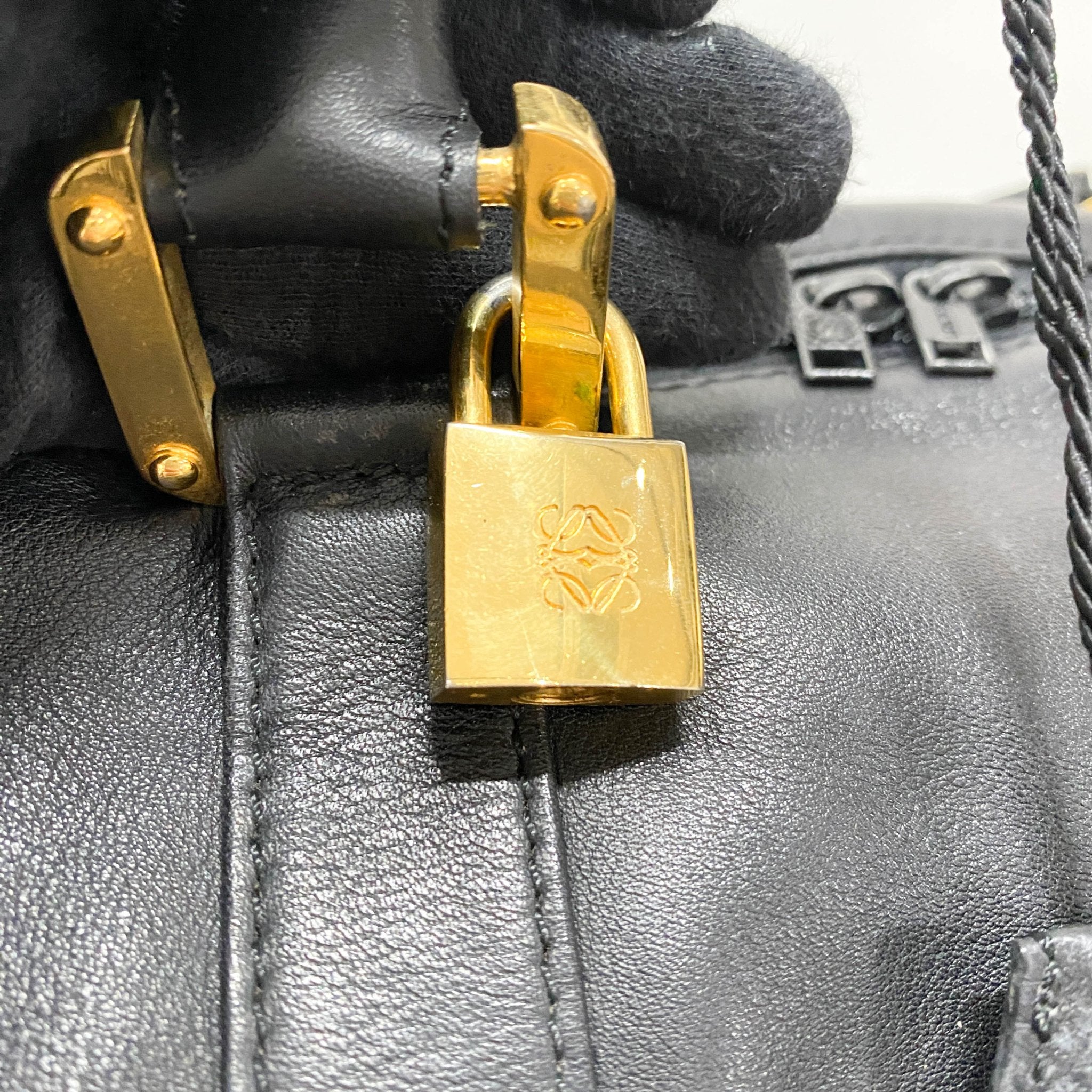 LOEWE Anagram Black Leather Boston Travel Bag, in , Sold by HIVE PRELOVED - Travel bags, ,
