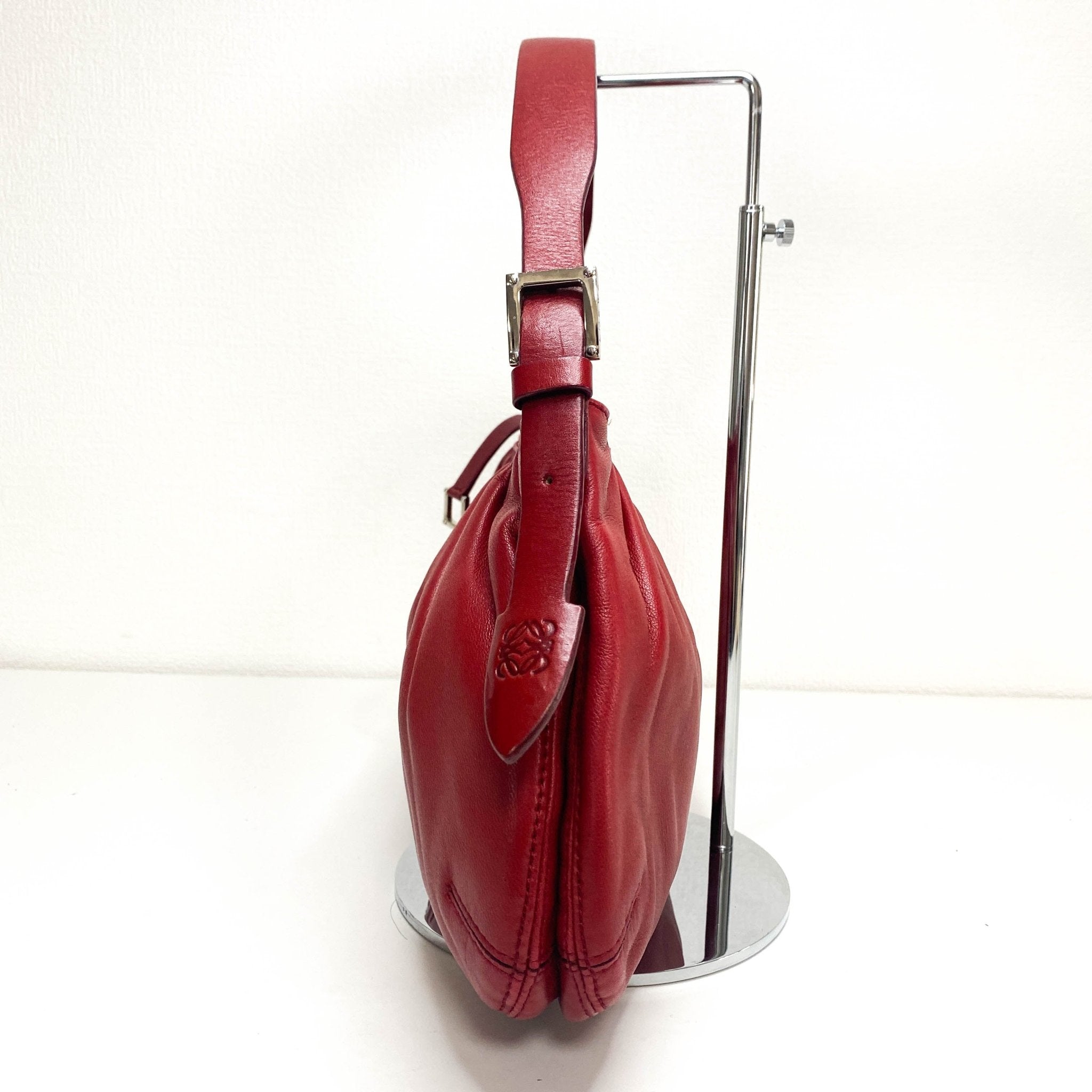 LOEWE Anagram Logo Red Lambskin Leather Shoulder Bag, in , Sold by HIVE PRELOVED - Shoulder Bags, ,
