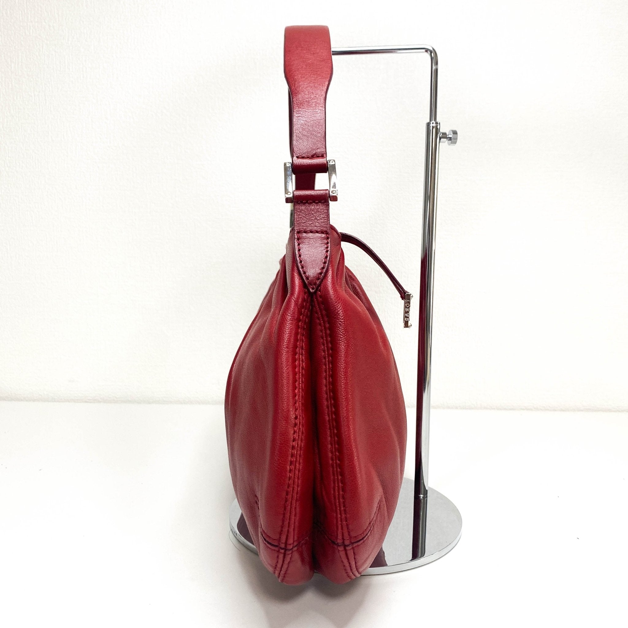 LOEWE Anagram Logo Red Lambskin Leather Shoulder Bag, in , Sold by HIVE PRELOVED - Shoulder Bags, ,