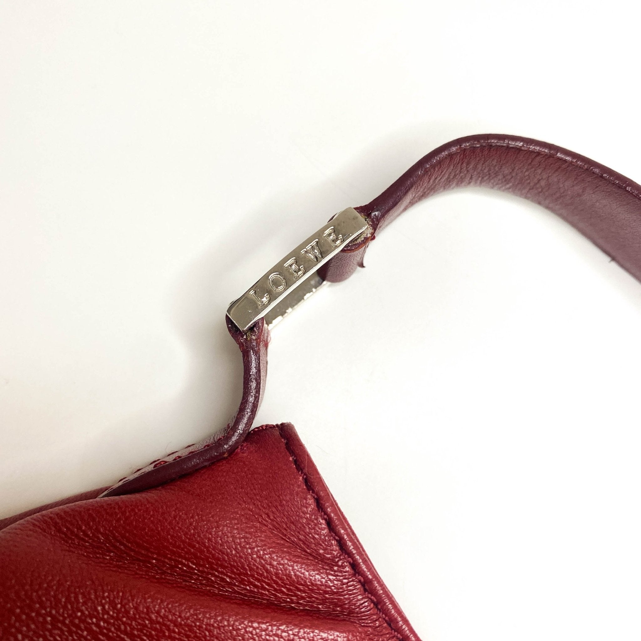 LOEWE Anagram Logo Red Lambskin Leather Shoulder Bag, in , Sold by HIVE PRELOVED - Shoulder Bags, ,