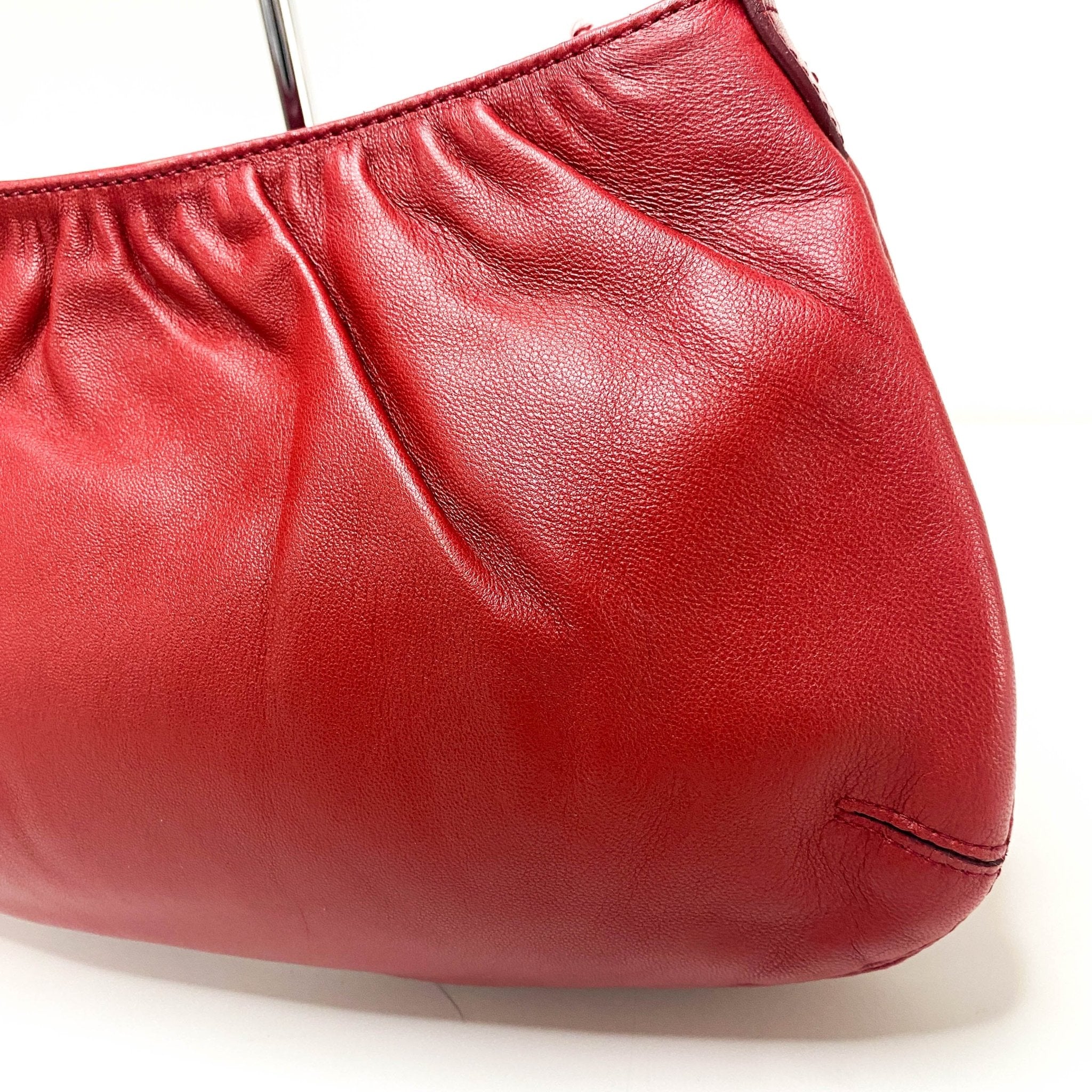 LOEWE Anagram Logo Red Lambskin Leather Shoulder Bag, in , Sold by HIVE PRELOVED - Shoulder Bags, ,