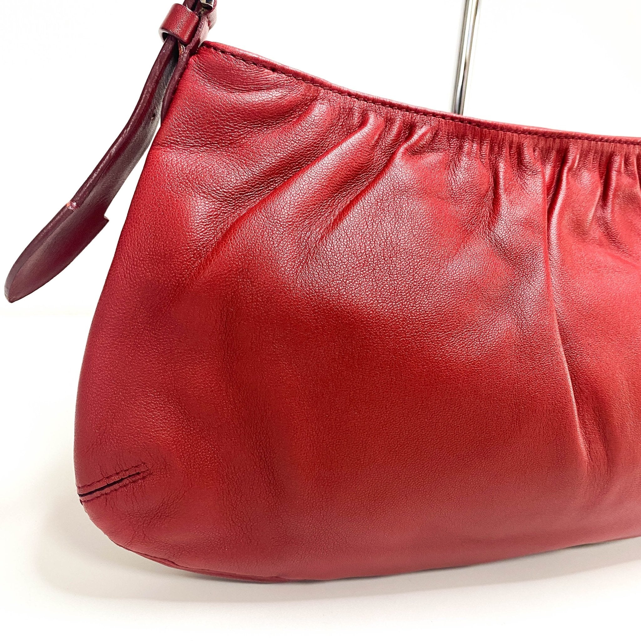 LOEWE Anagram Logo Red Lambskin Leather Shoulder Bag, in , Sold by HIVE PRELOVED - Shoulder Bags, ,