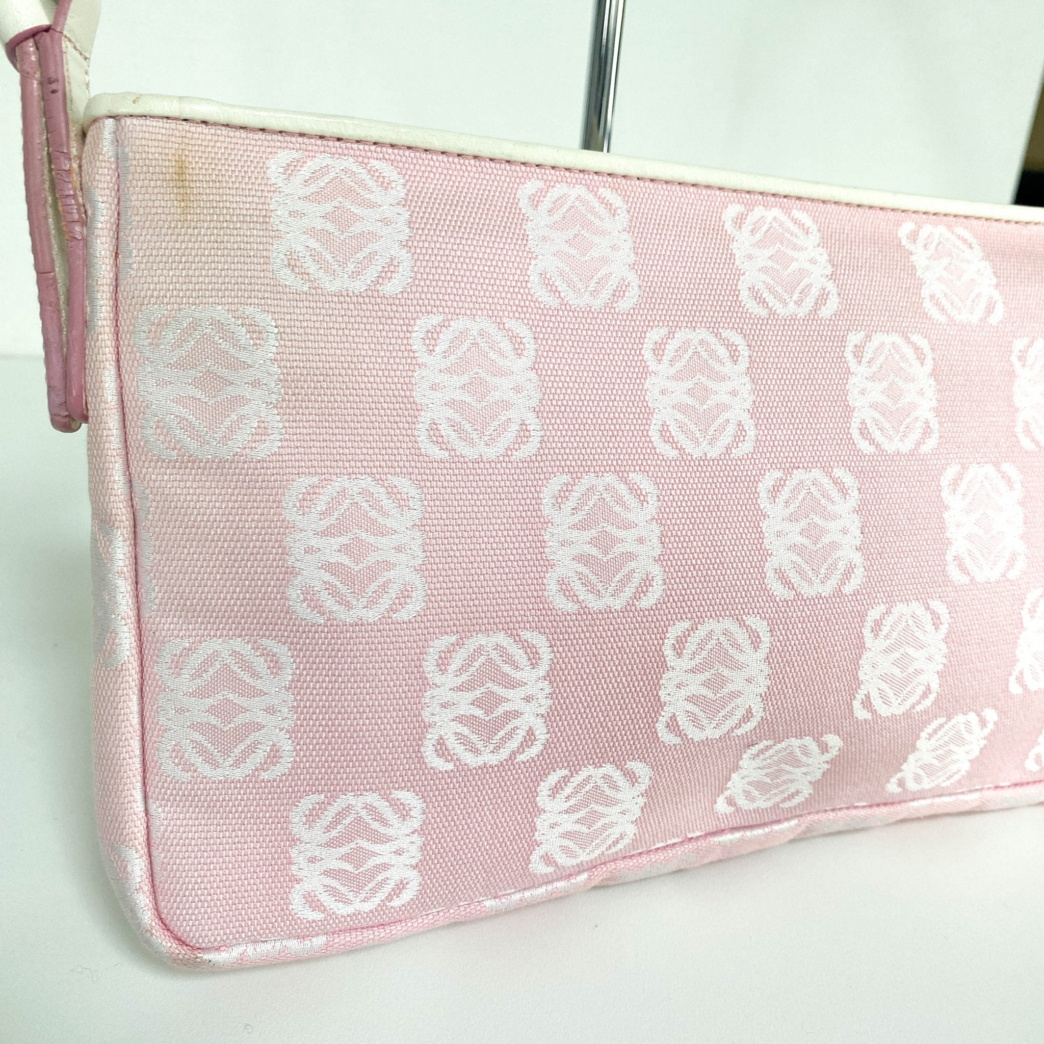 LOEWE Anagram Pink Canvas Leather Shoulder Bag, in , Sold by HIVE PRELOVED - Shoulder Bags, ,