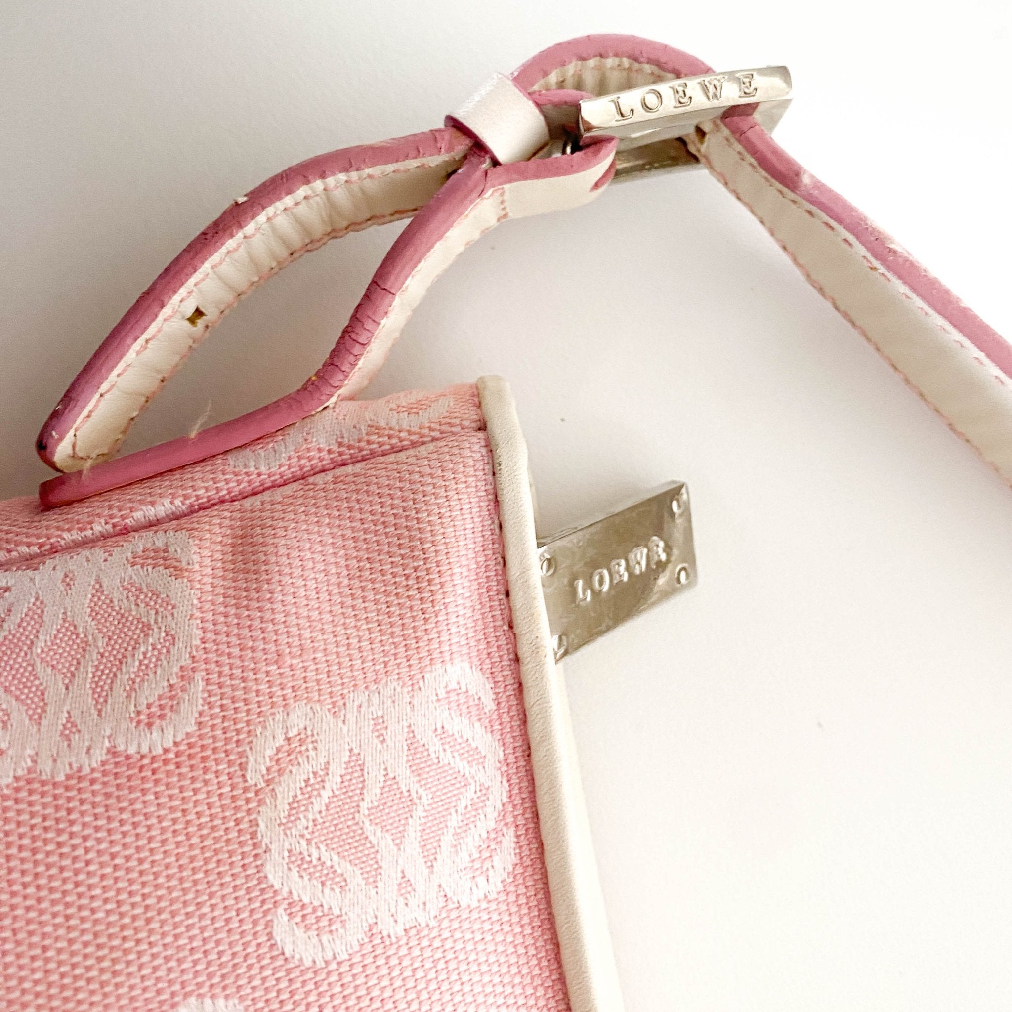 LOEWE Anagram Pink Canvas Leather Shoulder Bag, in , Sold by HIVE PRELOVED - Shoulder Bags, ,