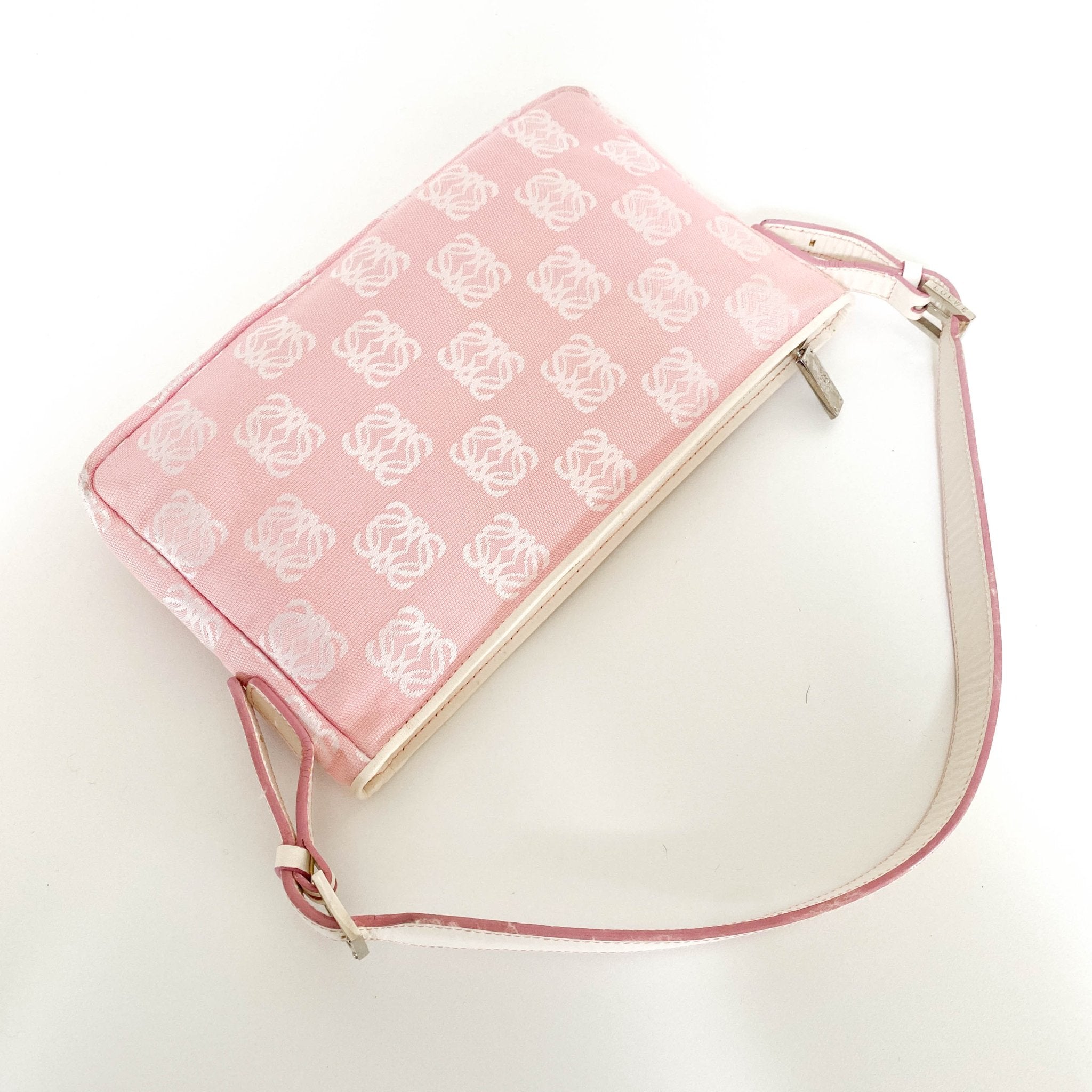 LOEWE Anagram Pink Canvas Leather Shoulder Bag, in , Sold by HIVE PRELOVED - Shoulder Bags, ,