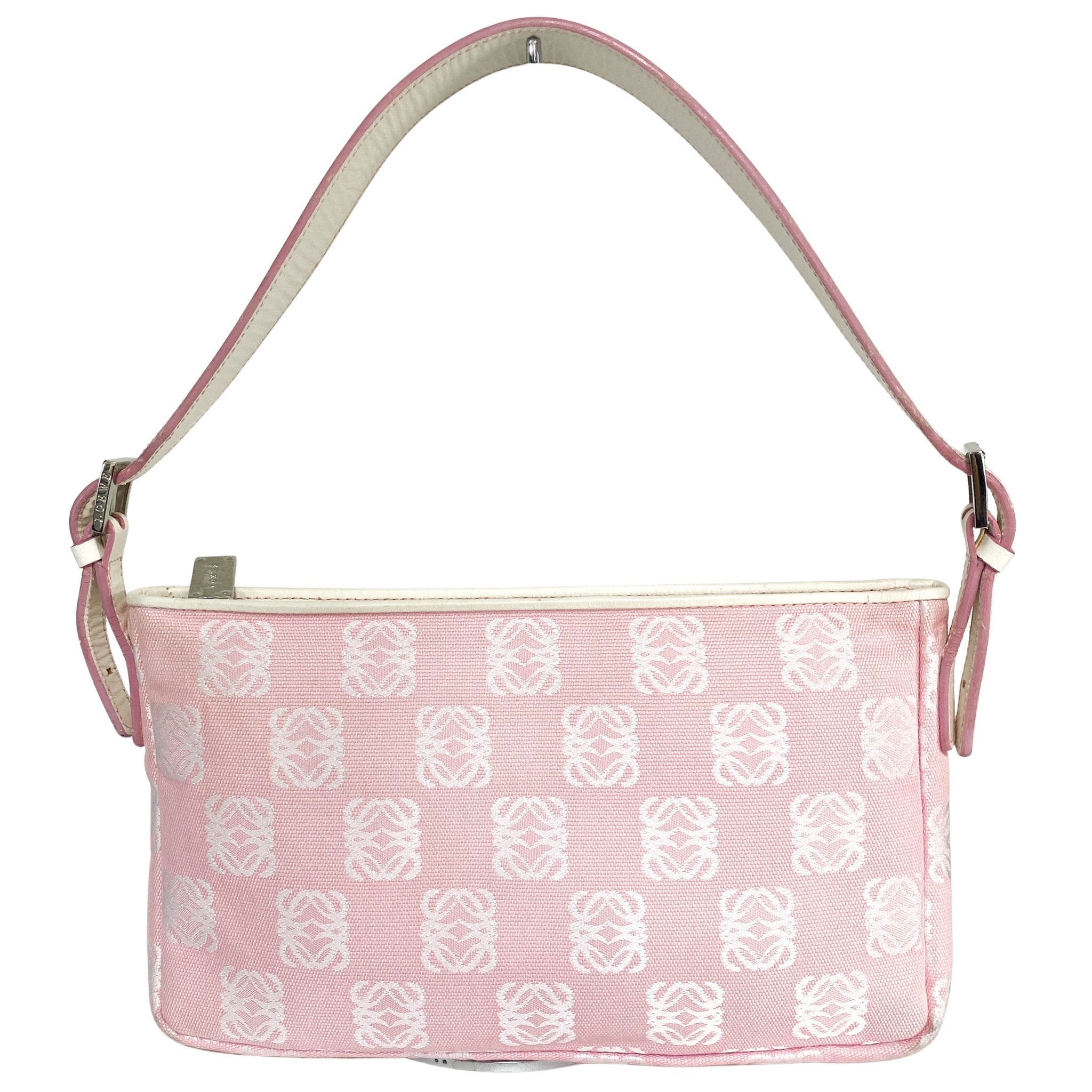 LOEWE Anagram Pink Canvas Leather Shoulder Bag, in , Sold by HIVE PRELOVED - Shoulder Bags, ,
