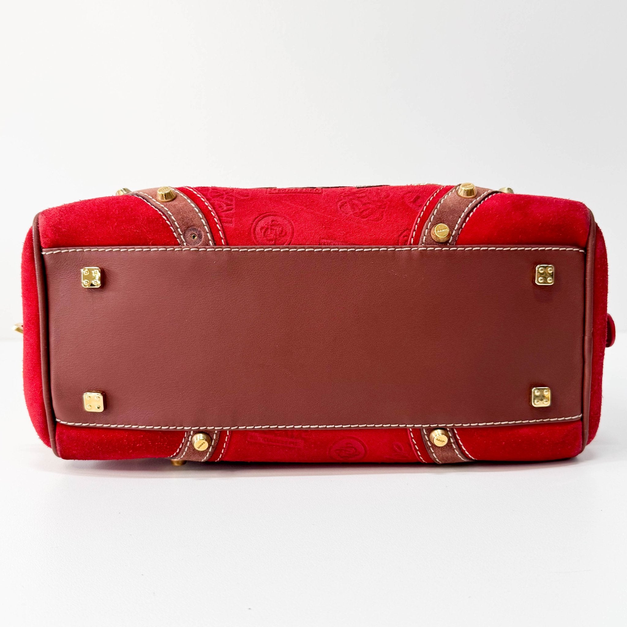 LOEWE Anagram Red Suede with Loewe Badges Handle Bag, in , Sold by HIVE PRELOVED - Handle Bags, ,