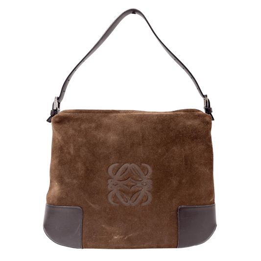 LOEWE Anagram Suede Brown Shoulder Bag, in , Sold by HIVE PRELOVED - Shoulder Bags, ,