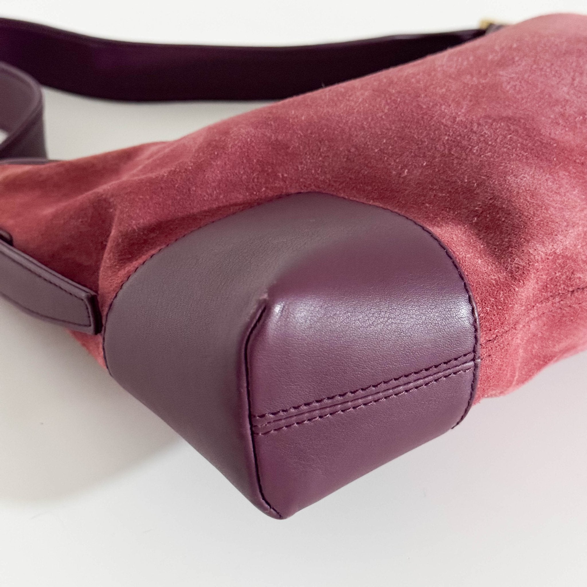 LOEWE Anagram Suede Leather Shoulder Bag Magenta, in , Sold by HIVE PRELOVED - Shoulder Bags, ,