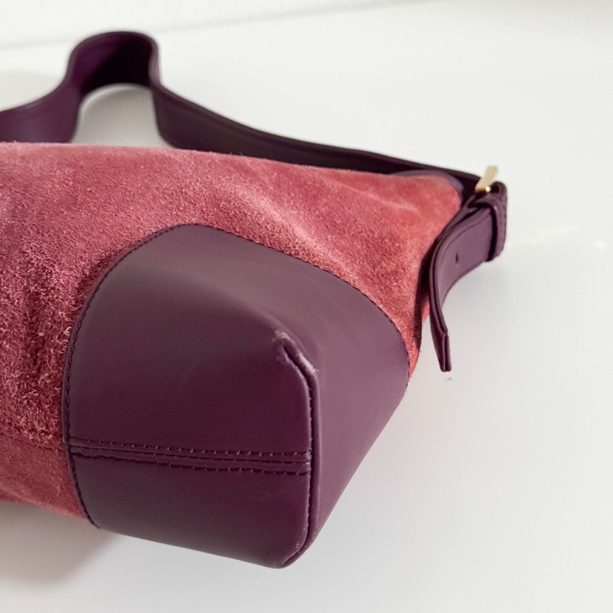 LOEWE Anagram Suede Leather Shoulder Bag Magenta, in , Sold by HIVE PRELOVED - Shoulder Bags, ,