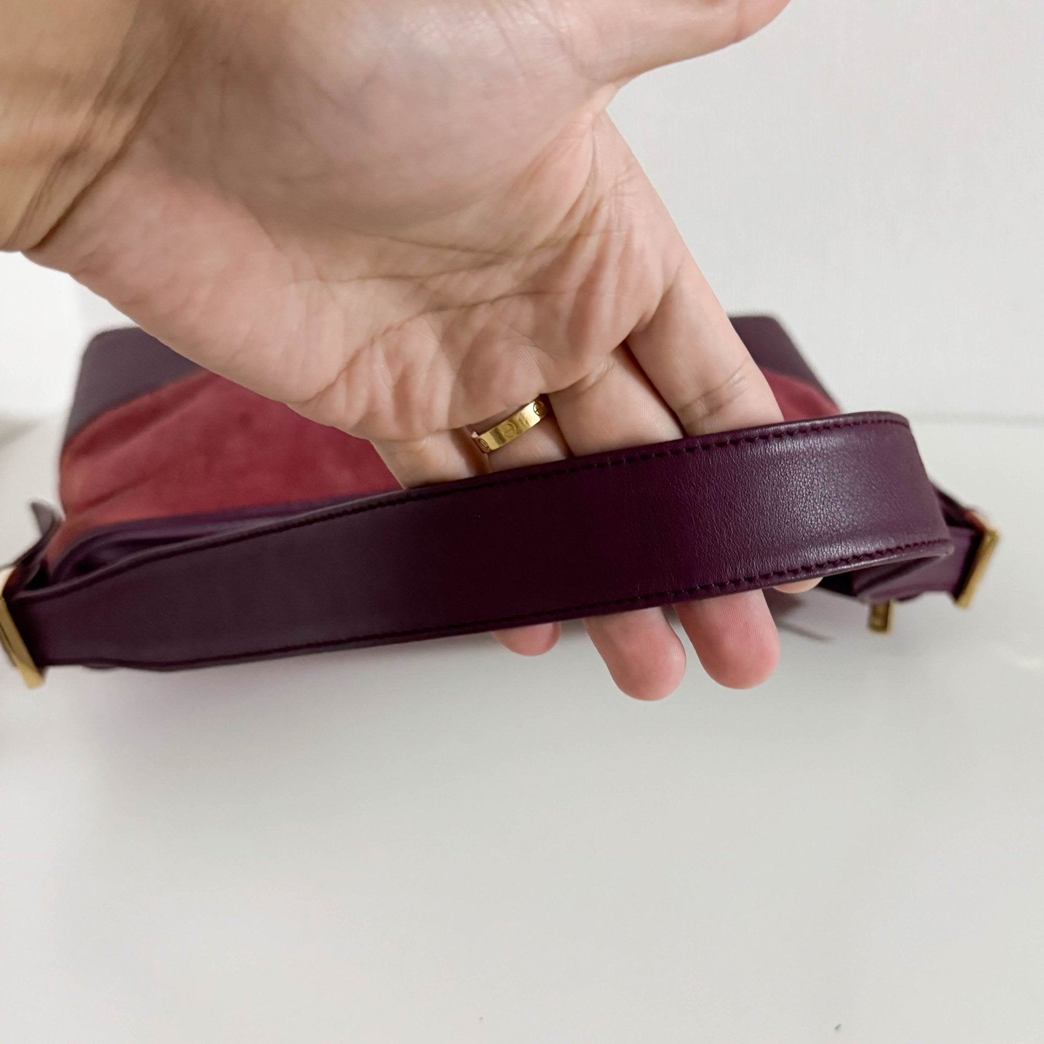 LOEWE Anagram Suede Leather Shoulder Bag Magenta, in , Sold by HIVE PRELOVED - Shoulder Bags, ,