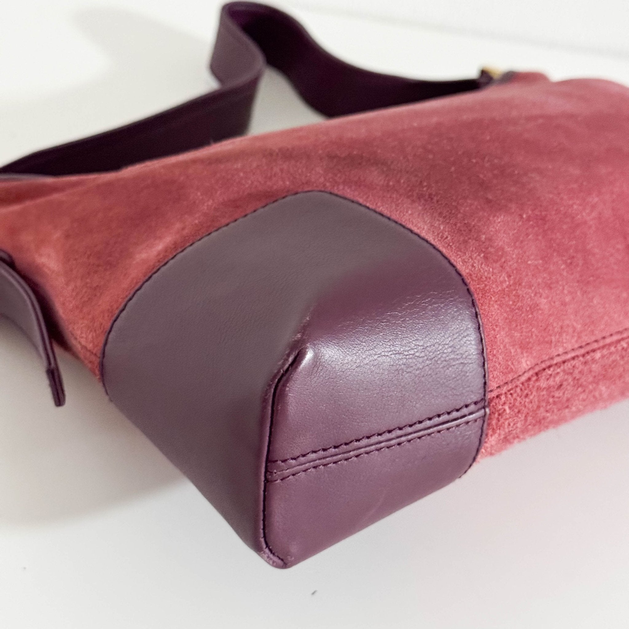 LOEWE Anagram Suede Leather Shoulder Bag Magenta, in , Sold by HIVE PRELOVED - Shoulder Bags, ,