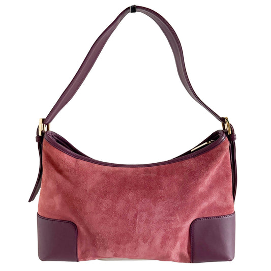 LOEWE Anagram Suede Leather Shoulder Bag Magenta, in , Sold by HIVE PRELOVED - Shoulder Bags, ,