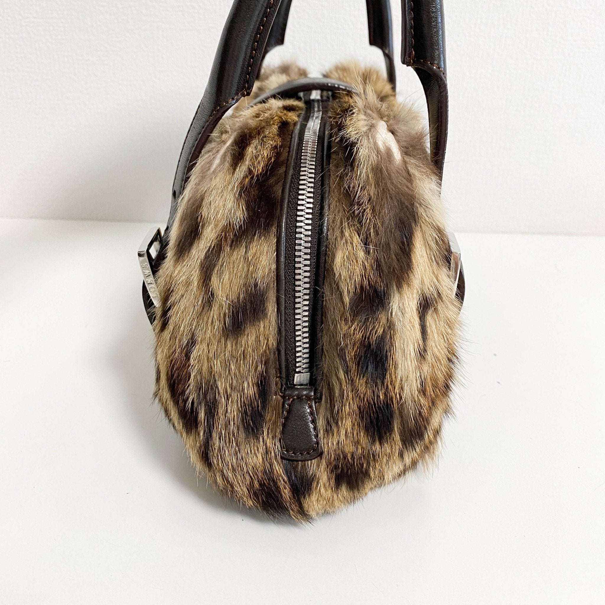 LOEWE Archive Rabbit Fur Brown Top Handle Bag, in , Sold by HIVE PRELOVED - Handle Bags, ,