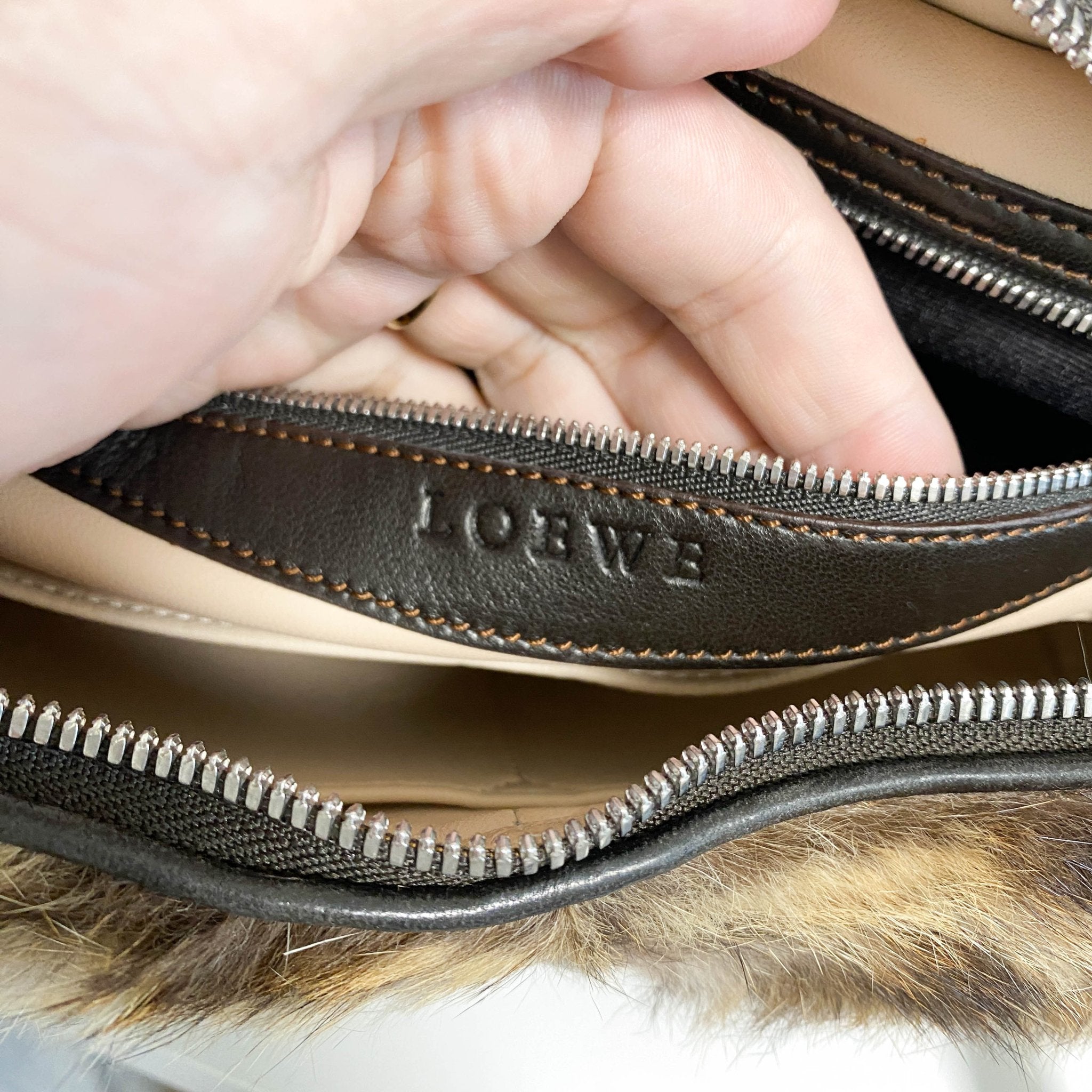 LOEWE Archive Rabbit Fur Brown Top Handle Bag, in , Sold by HIVE PRELOVED - Handle Bags, ,