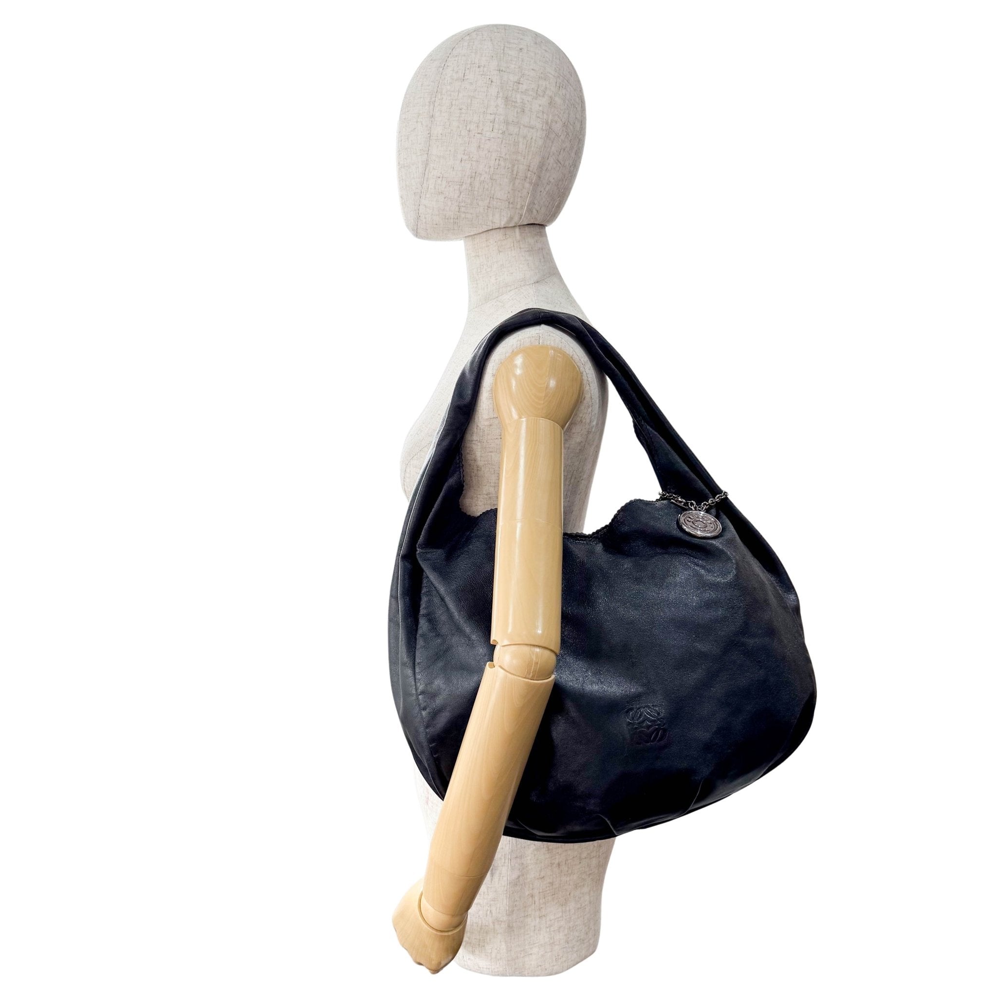 LOEWE Black Leather Hobo Shoulder Bag, in , Sold by HIVE PRELOVED - Shoulder Bags, ,