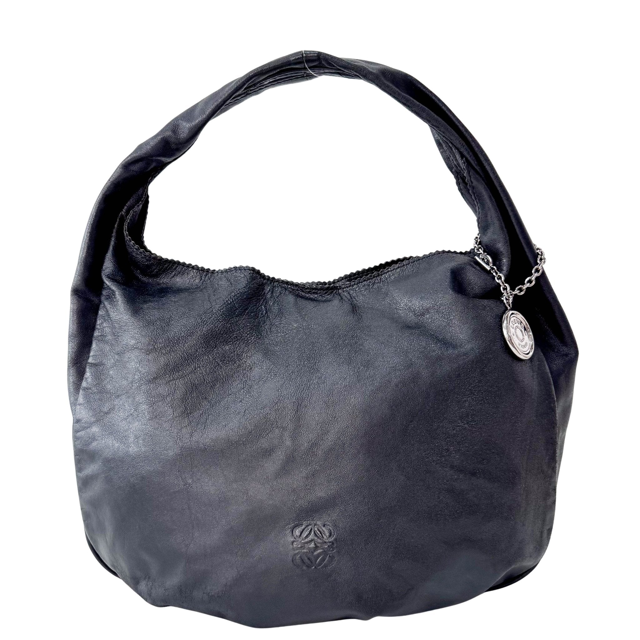 LOEWE Black Leather Hobo Shoulder Bag, in , Sold by HIVE PRELOVED - Shoulder Bags, ,