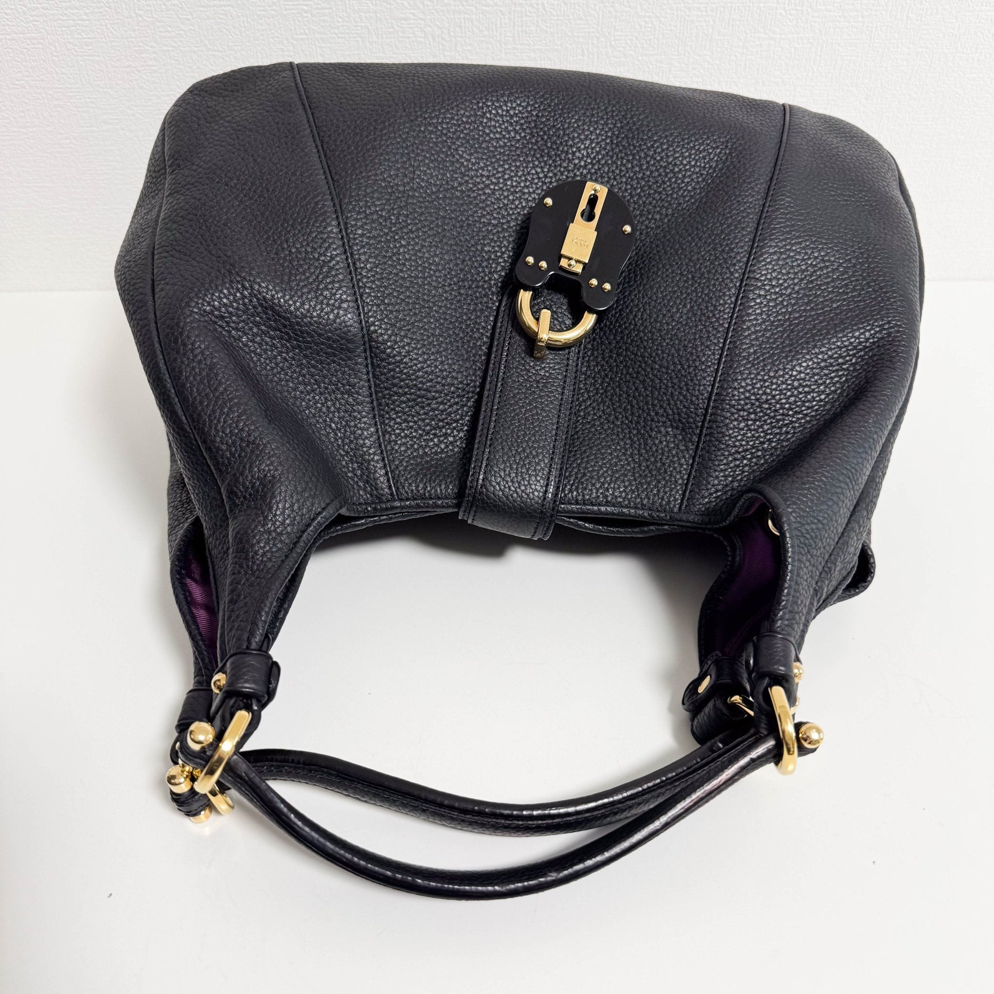 LOEWE Black Pebbled Leather Handle Bag with Padlock, in , Sold by HIVE PRELOVED - Shoulder Bags, ,