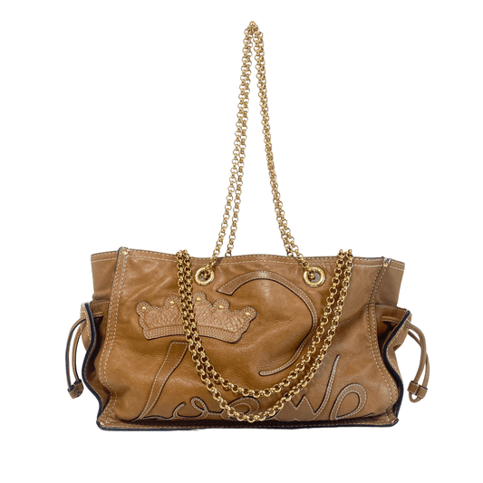 LOEWE Brown Leather Gold Chain Tote Bag, in , Sold by HIVE PRELOVED - Shoulder Bags, ,