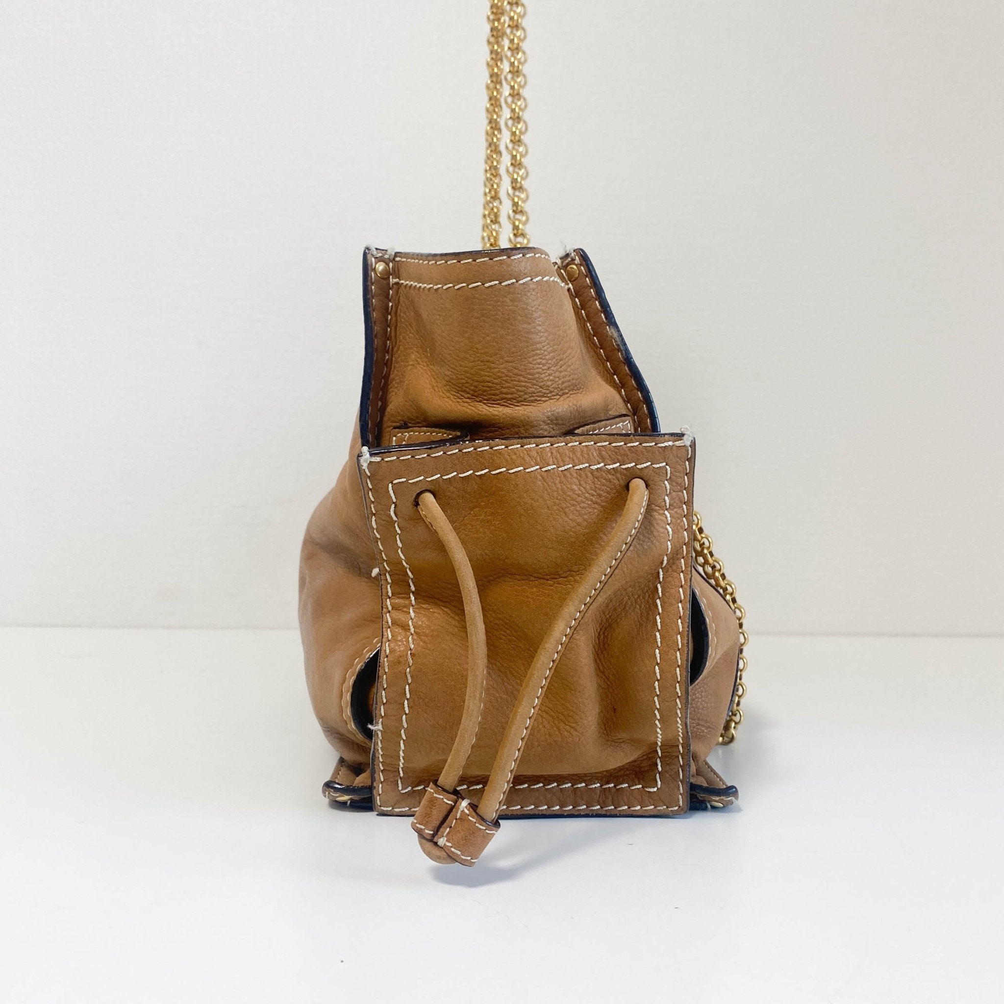 LOEWE Brown Leather Gold Chain Tote Bag, in , Sold by HIVE PRELOVED - Shoulder Bags, ,