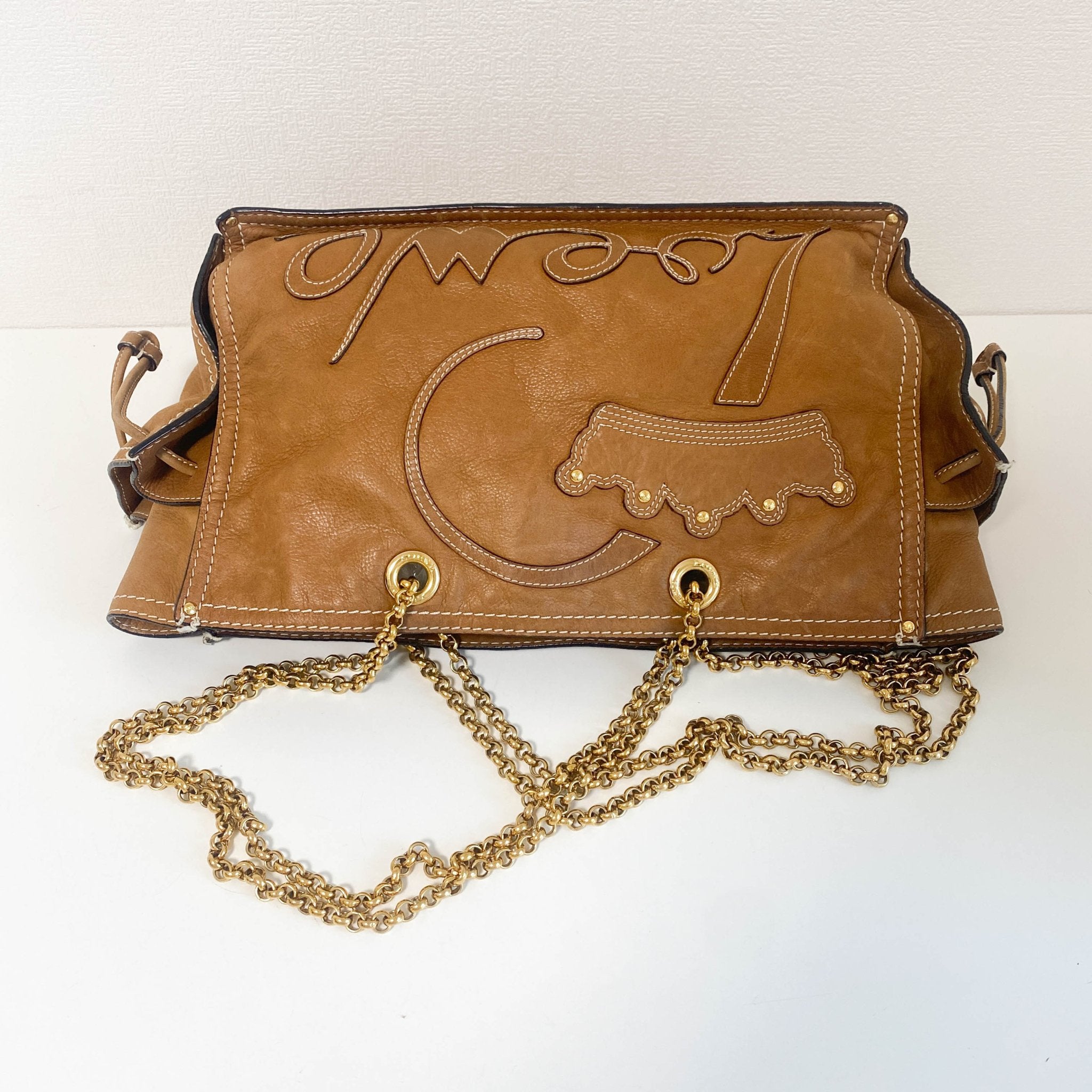 LOEWE Brown Leather Gold Chain Tote Bag, in , Sold by HIVE PRELOVED - Shoulder Bags, ,