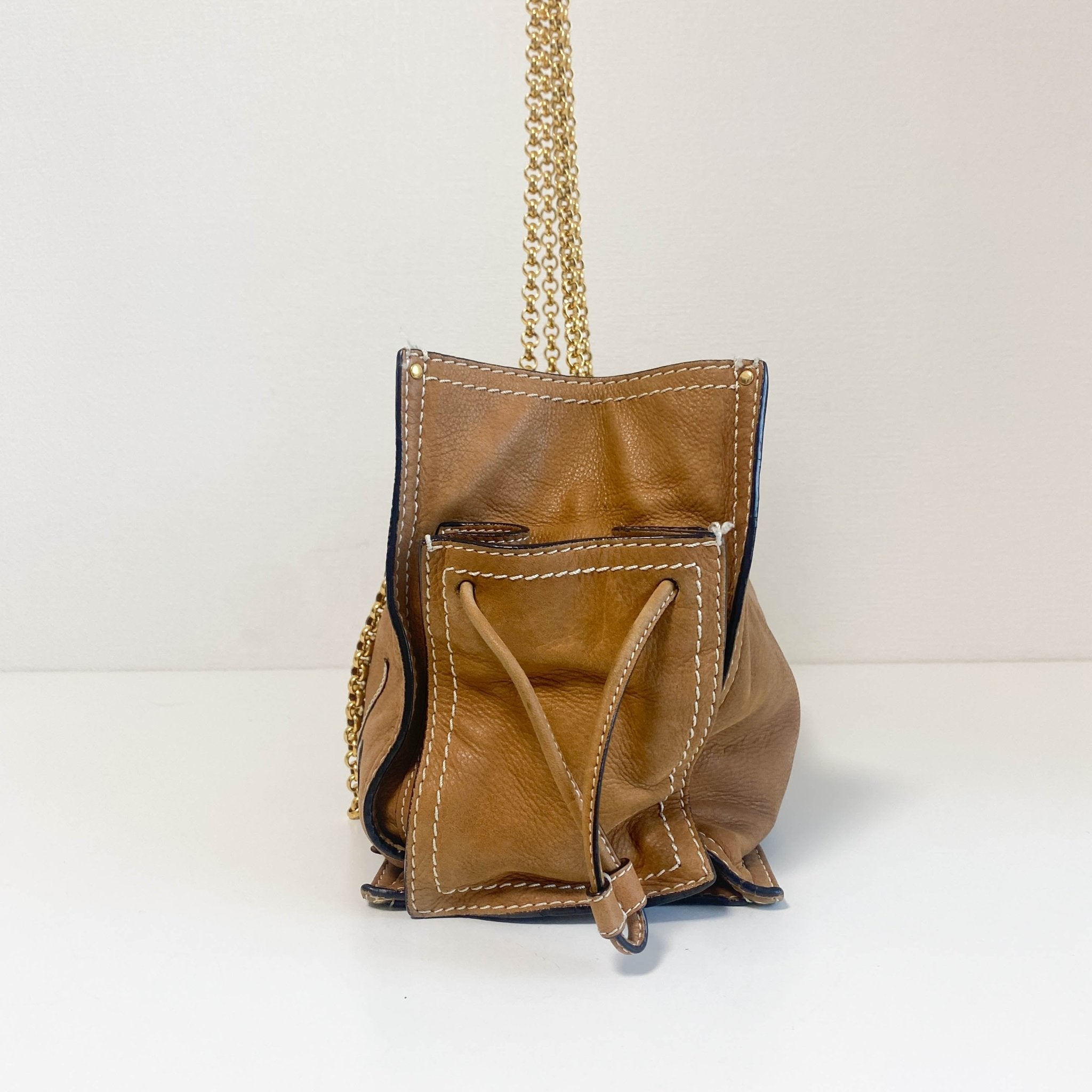 LOEWE Brown Leather Gold Chain Tote Bag, in , Sold by HIVE PRELOVED - Shoulder Bags, ,