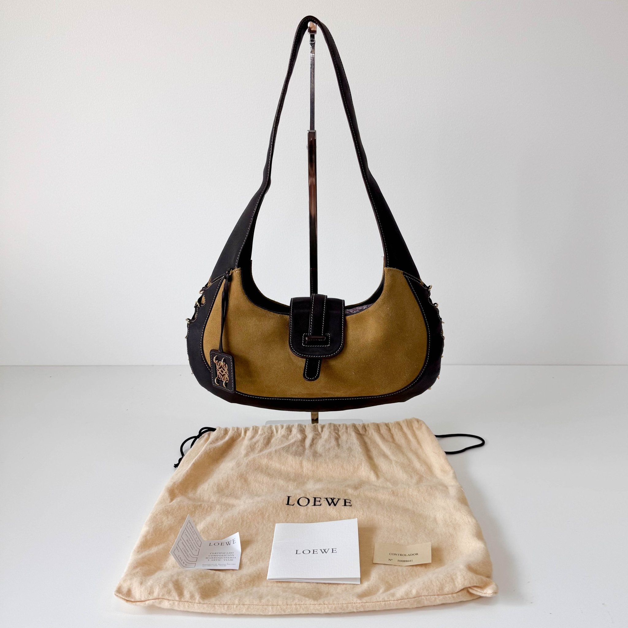 LOEWE Brown Suede Hobo Shoulder Bag, in , Sold by HIVE PRELOVED - Shoulder Bags, ,