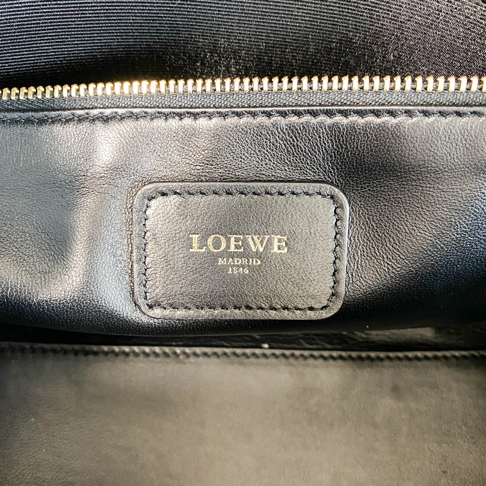 LOEWE Calfskin Pony Hair Leopard Print Amazona 28 Black, in , Sold by HIVE PRELOVED - Handle Bags, ,