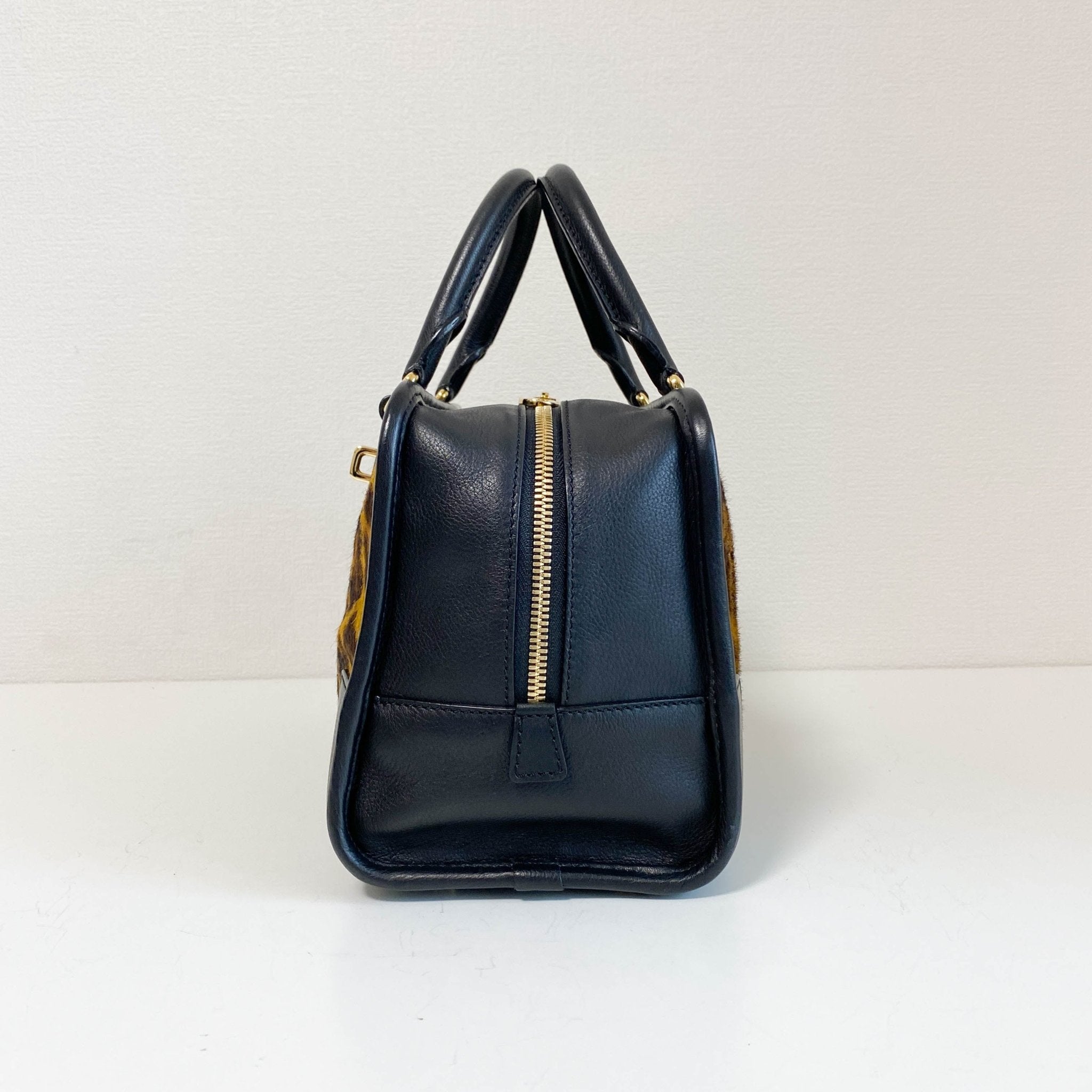 LOEWE Calfskin Pony Hair Leopard Print Amazona 28 Black, in , Sold by HIVE PRELOVED - Handle Bags, ,