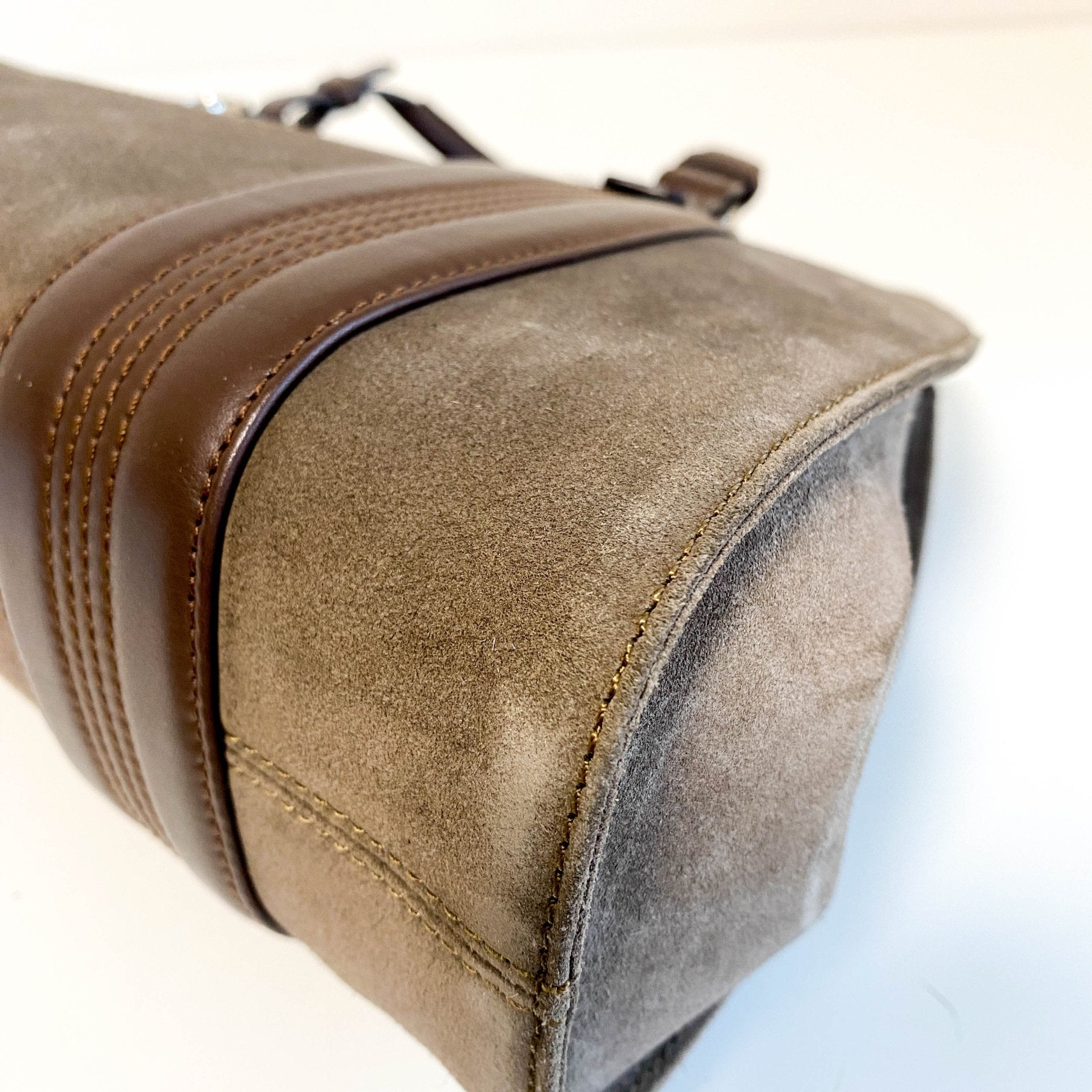 LOEWE Camoscio Brown Suede Anagram Handbag, in , Sold by HIVE PRELOVED - Handle Bags, ,