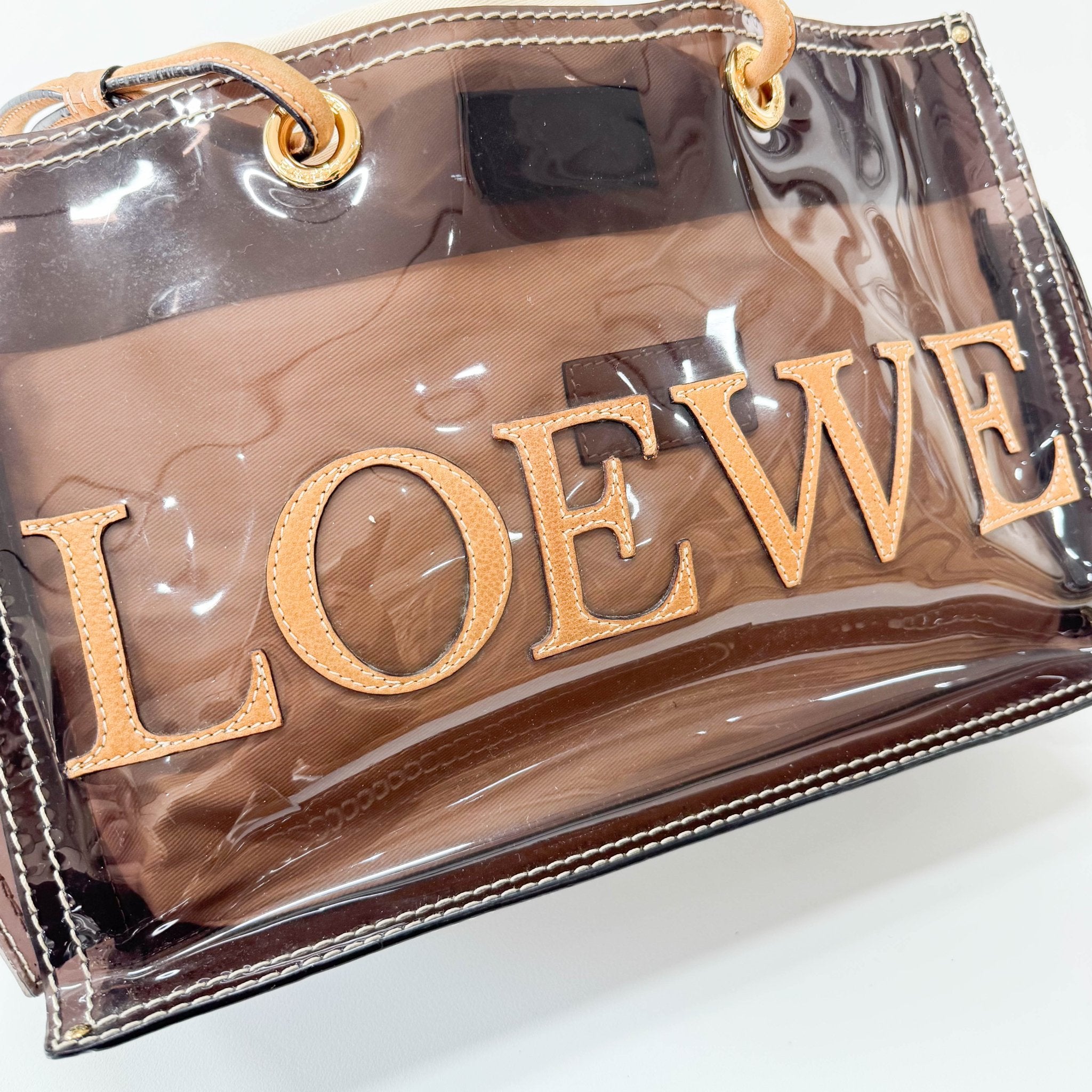 LOEWE Coffee Brown Vinyl Tote Shoulder Bag, in , Sold by HIVE PRELOVED - Shoulder Bags, Totes,