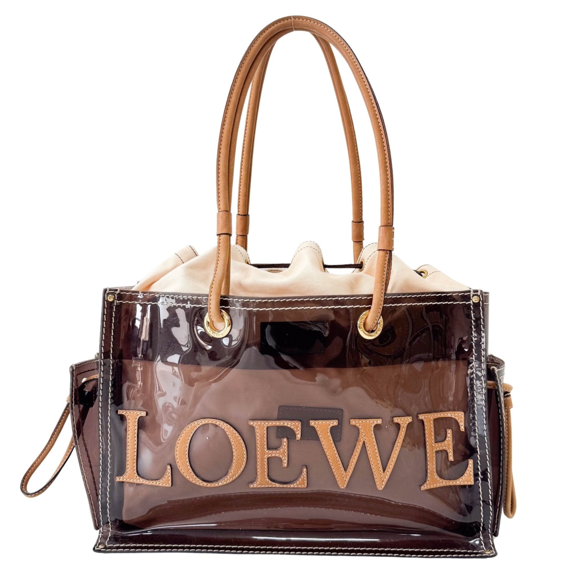 LOEWE Coffee Brown Vinyl Tote Shoulder Bag, in , Sold by HIVE PRELOVED - Shoulder Bags, Totes,