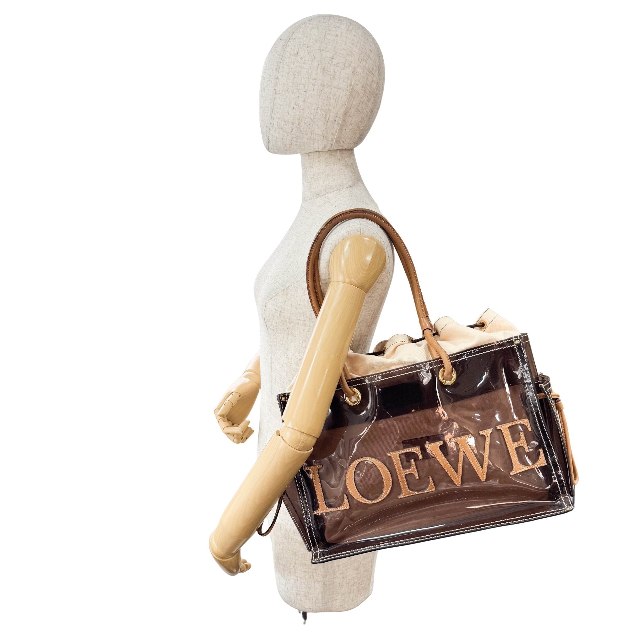 LOEWE Coffee Brown Vinyl Tote Shoulder Bag, in , Sold by HIVE PRELOVED - Shoulder Bags, Totes,