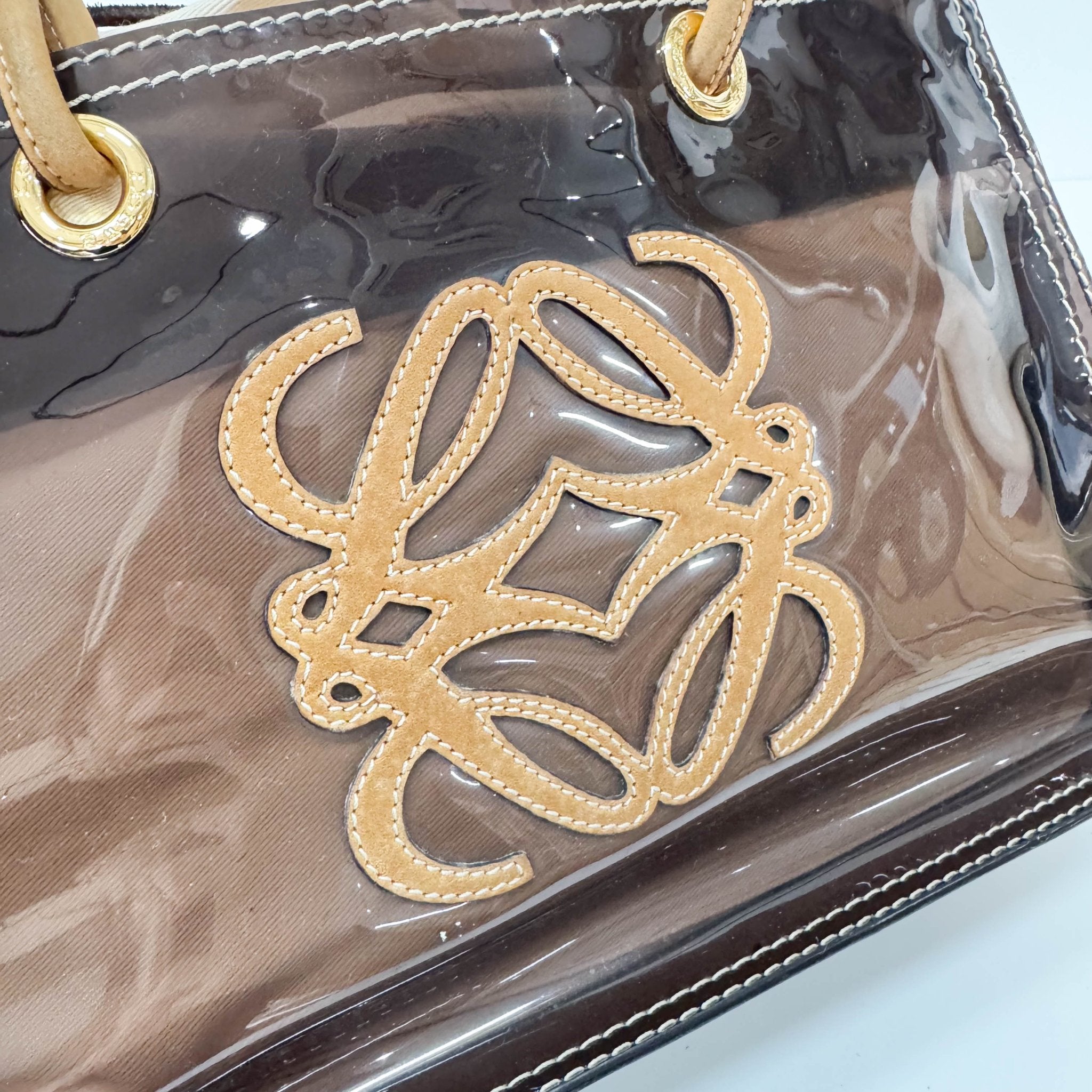 LOEWE Coffee Brown Vinyl Tote Shoulder Bag, in , Sold by HIVE PRELOVED - Shoulder Bags, Totes,