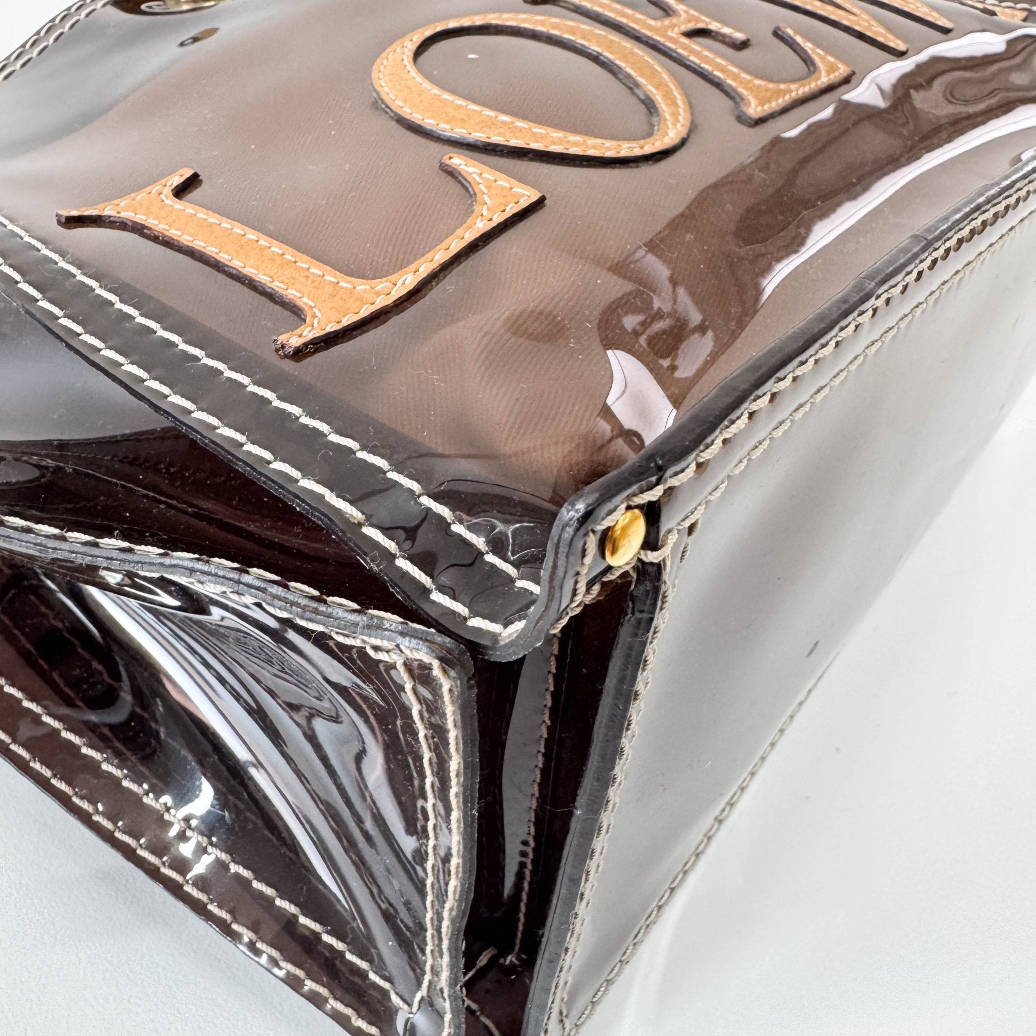 LOEWE Coffee Brown Vinyl Tote Shoulder Bag, in , Sold by HIVE PRELOVED - Shoulder Bags, Totes,