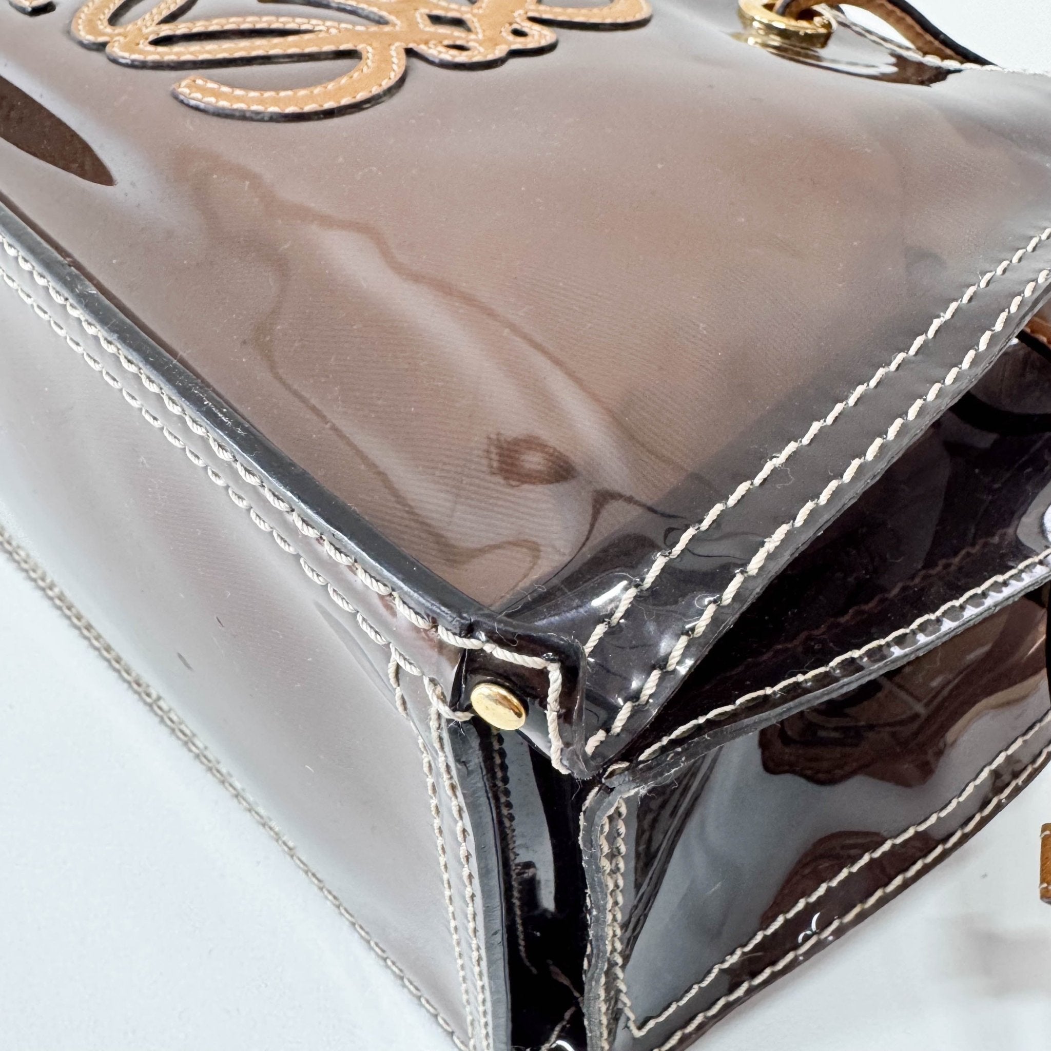 LOEWE Coffee Brown Vinyl Tote Shoulder Bag, in , Sold by HIVE PRELOVED - Shoulder Bags, Totes,