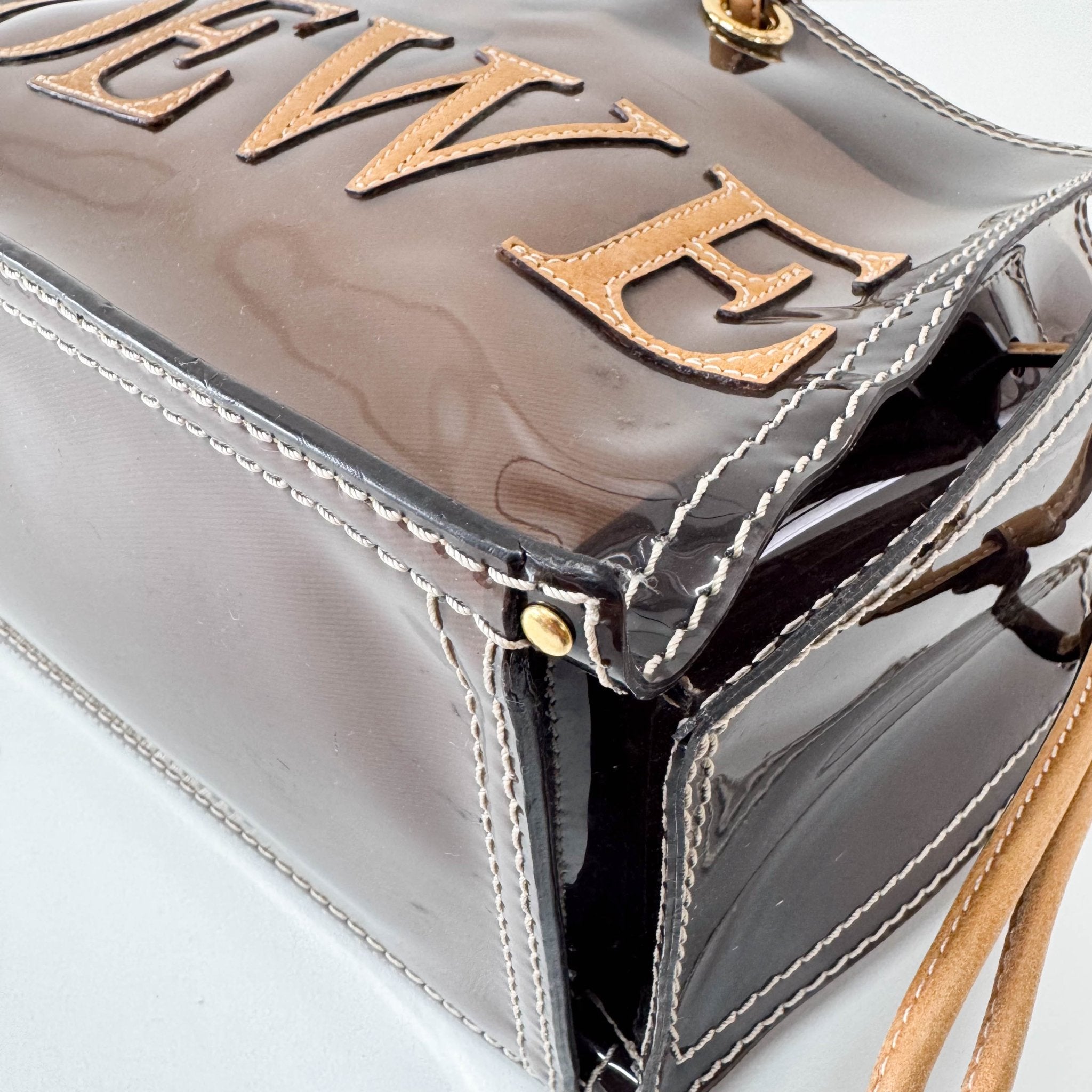 LOEWE Coffee Brown Vinyl Tote Shoulder Bag, in , Sold by HIVE PRELOVED - Shoulder Bags, Totes,