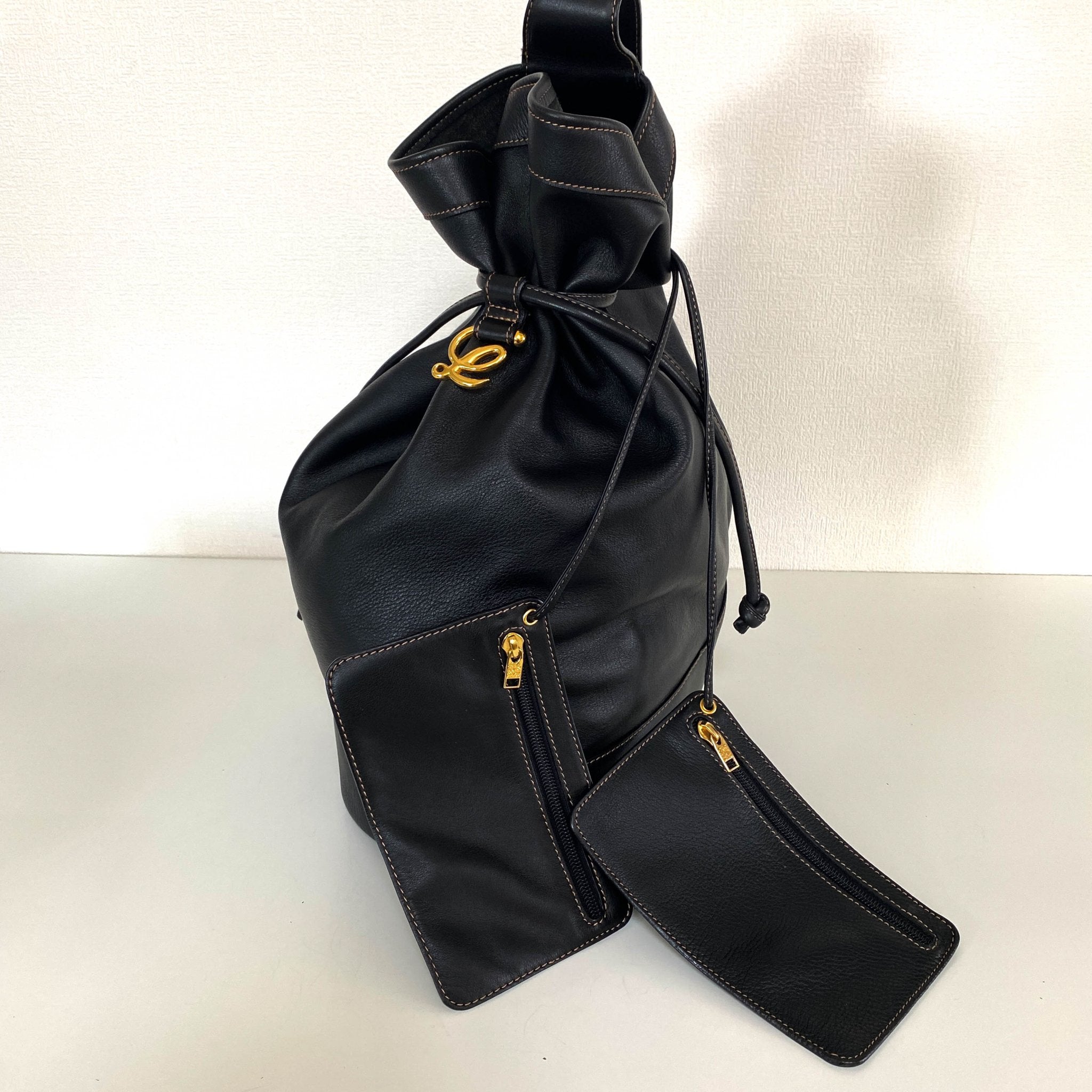 LOEWE Drawstring Leather Backpack, in , Sold by HIVE PRELOVED - Backpacks, ,