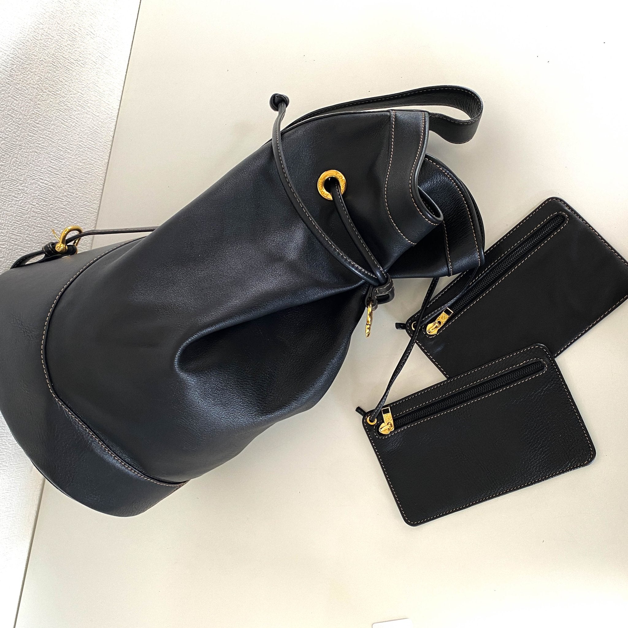 LOEWE Drawstring Leather Backpack, in , Sold by HIVE PRELOVED - Backpacks, ,