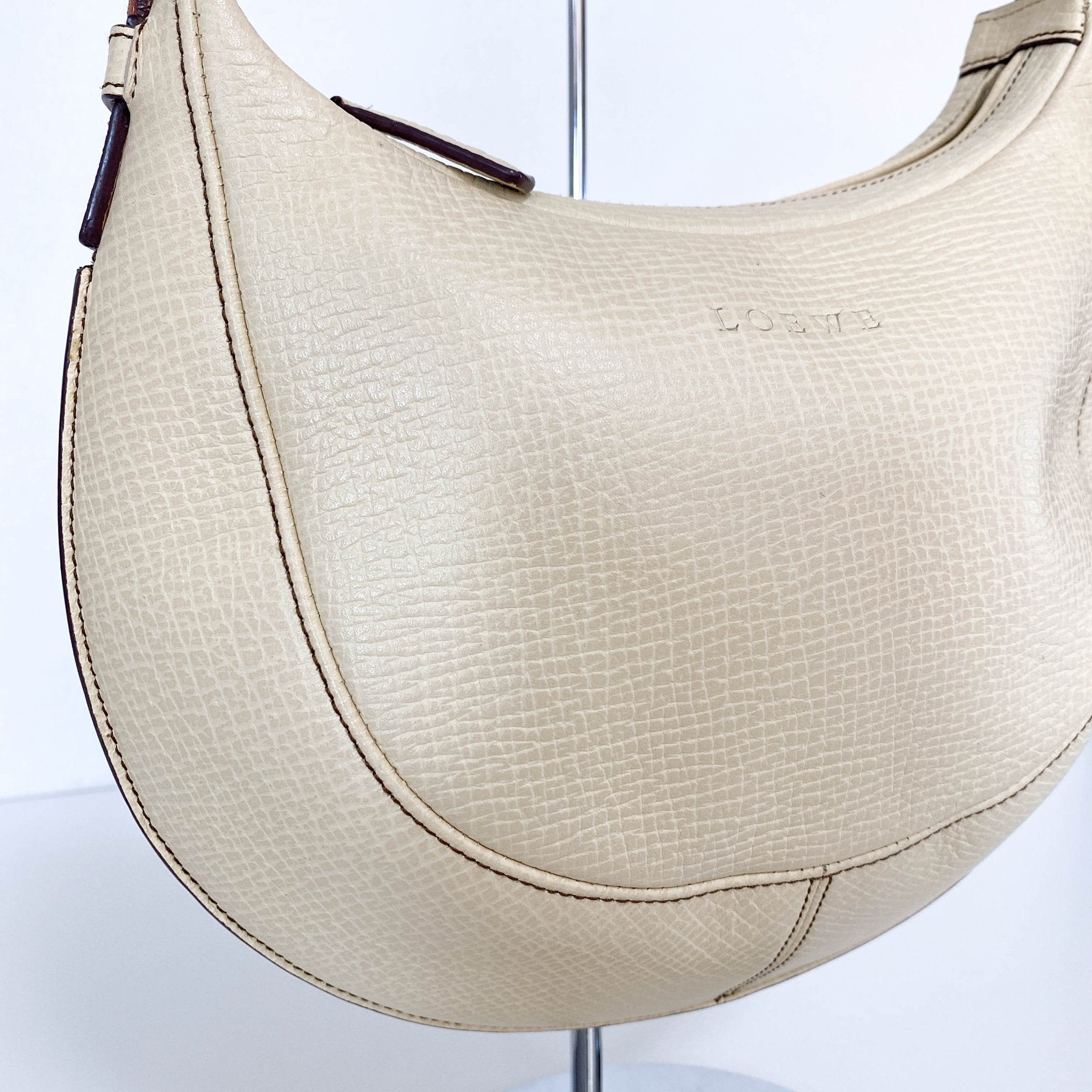 LOEWE Ivory Leather Crescent Shoulder Bag, in , Sold by HIVE PRELOVED - Shoulder Bags, ,