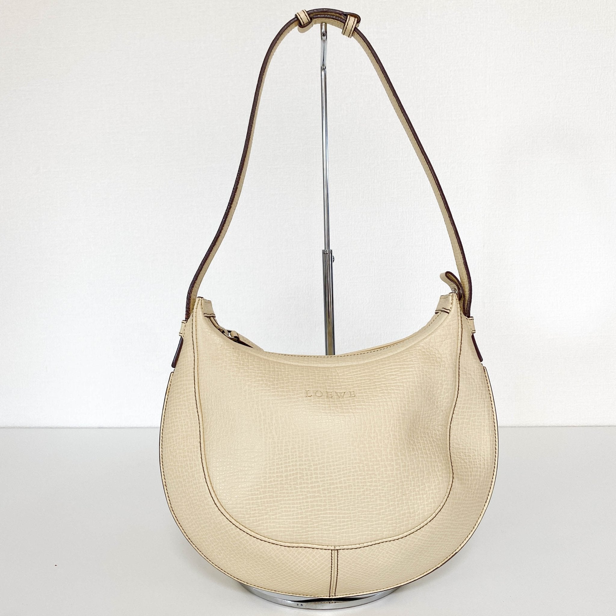 LOEWE Ivory Leather Crescent Shoulder Bag, in , Sold by HIVE PRELOVED - Shoulder Bags, ,