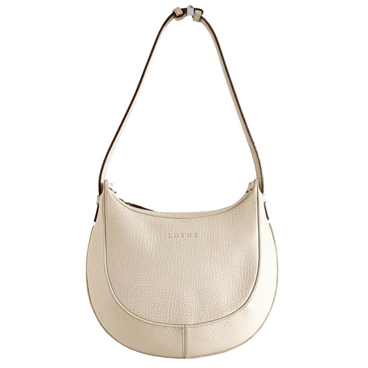LOEWE Ivory Leather Crescent Shoulder Bag, in , Sold by HIVE PRELOVED - Shoulder Bags, ,