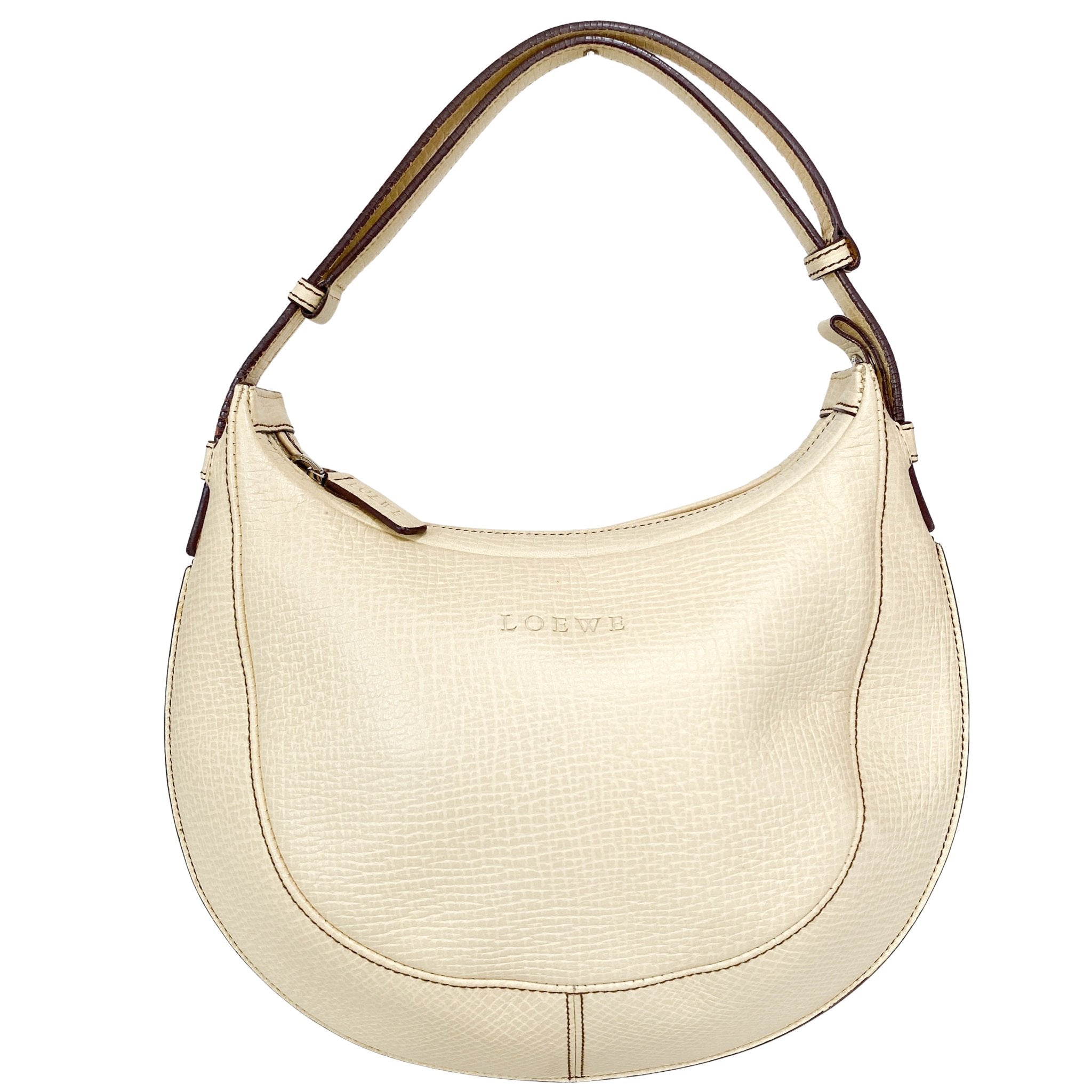 LOEWE Ivory Leather Crescent Shoulder Bag, in , Sold by HIVE PRELOVED - Shoulder Bags, ,