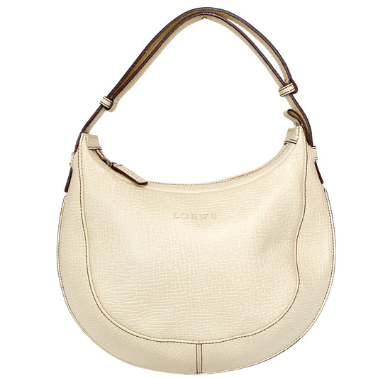 LOEWE Ivory Leather Crescent Shoulder Bag, in , Sold by HIVE PRELOVED - Shoulder Bags, ,