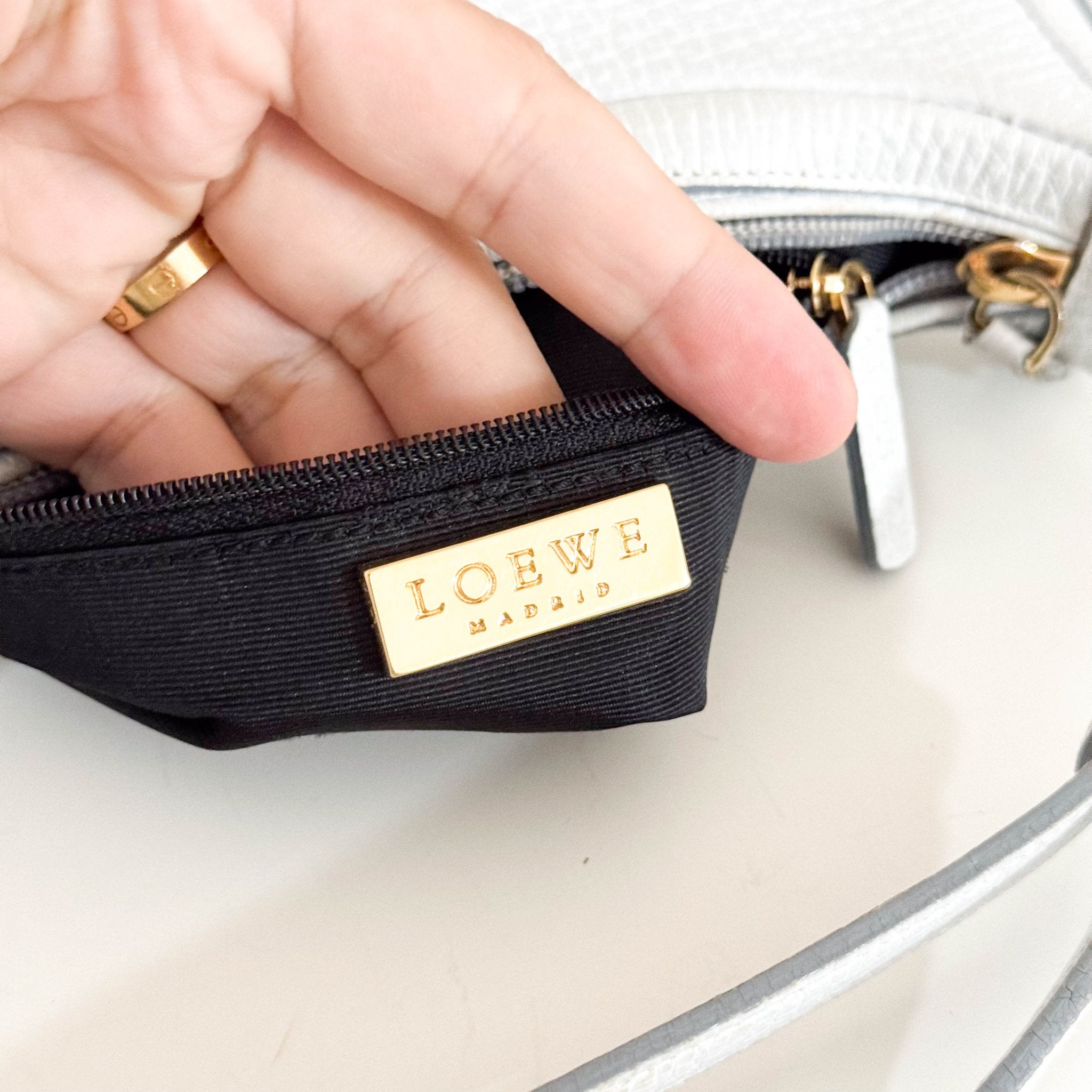 LOEWE Leather Half Moon Shoulder Bag Ice Blue, in , Sold by HIVE PRELOVED - Shoulder Bags, ,