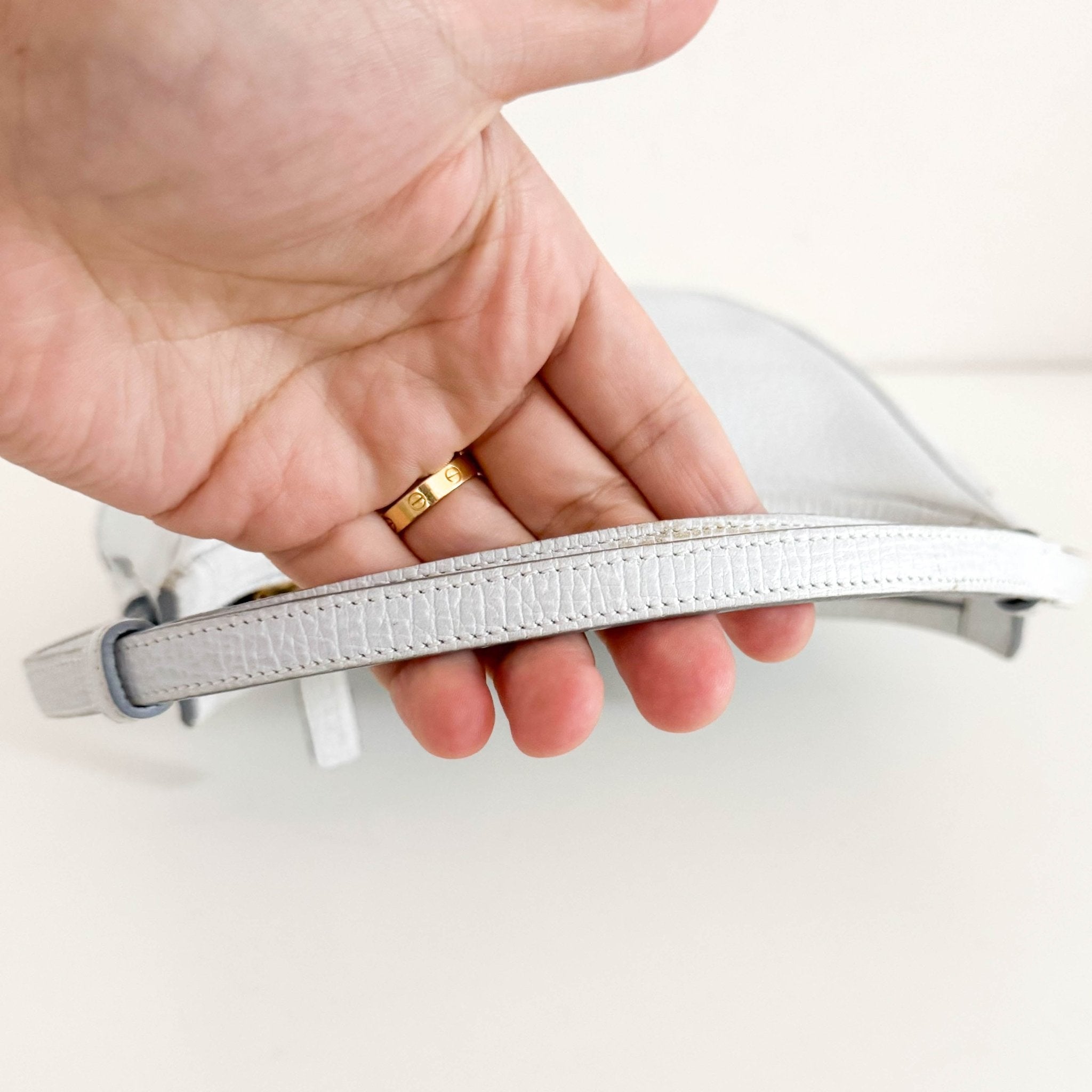 LOEWE Leather Half Moon Shoulder Bag Ice Blue, in , Sold by HIVE PRELOVED - Shoulder Bags, ,