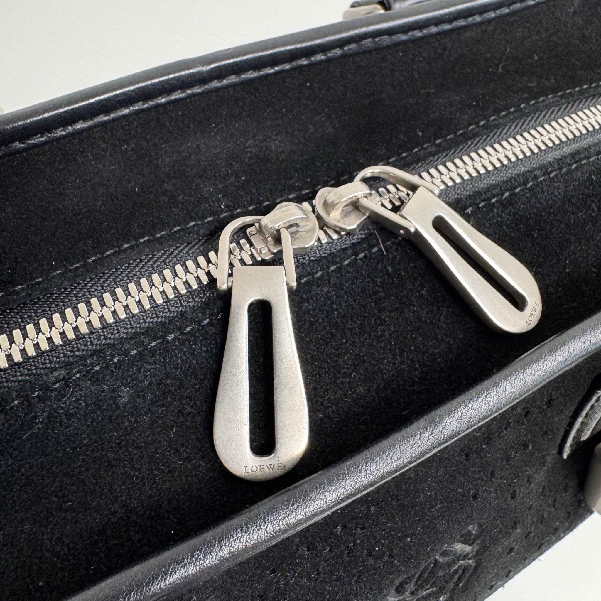 LOEWE Loewe Amazona 28 Black Suede Boston Bag, in , Sold by HIVE PRELOVED - Handle Bags, ,