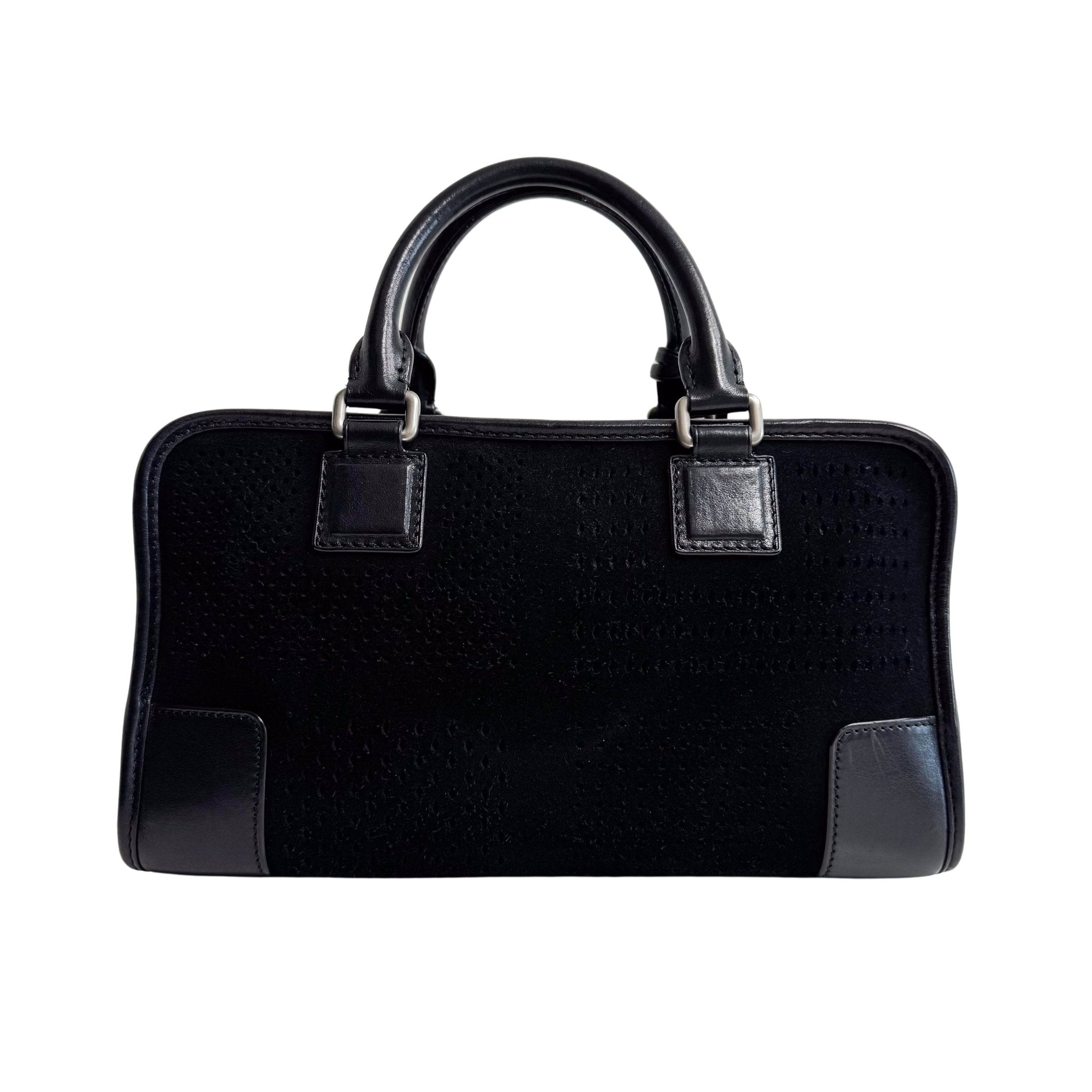 LOEWE Loewe Amazona 28 Black Suede Boston Bag, in , Sold by HIVE PRELOVED - Handle Bags, ,