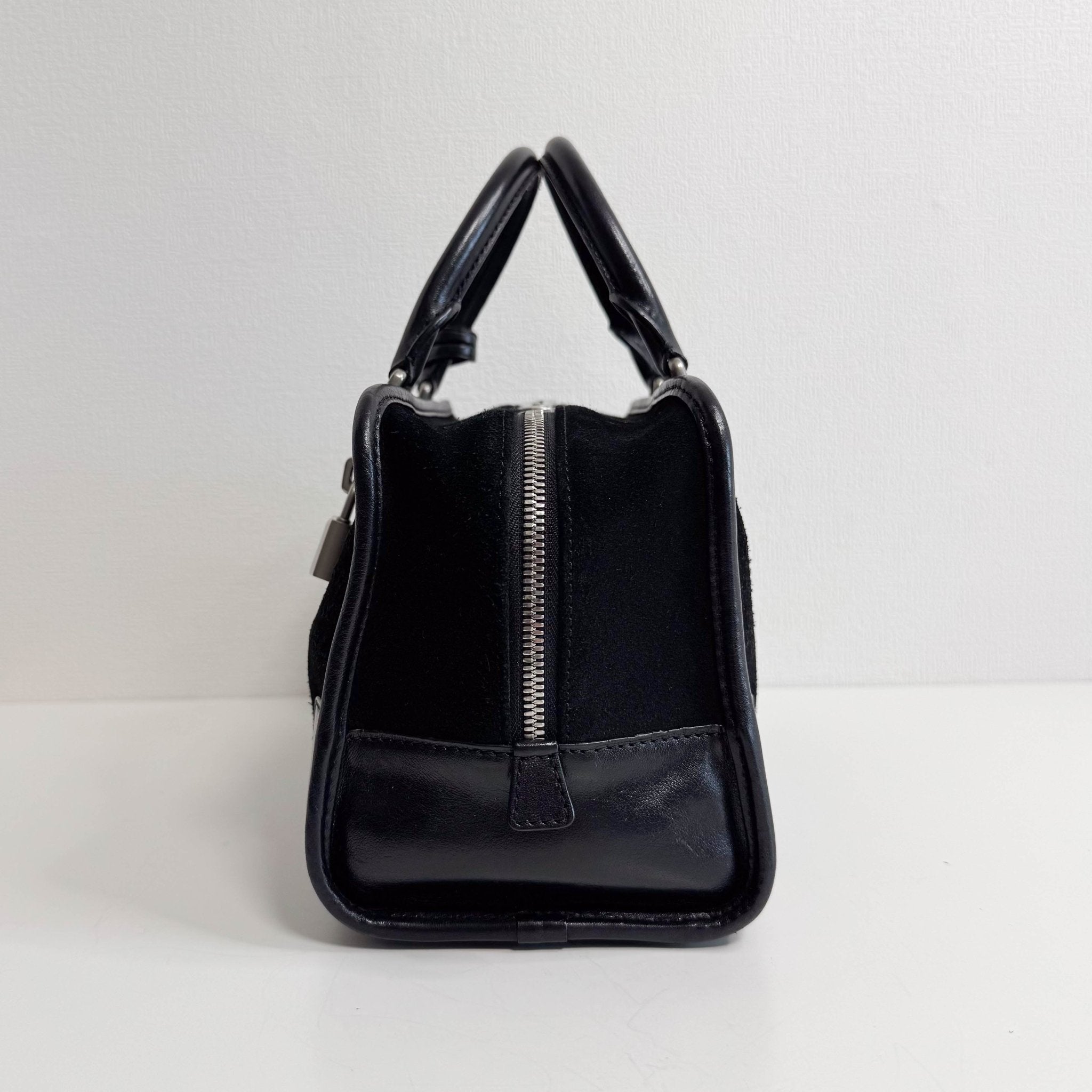 LOEWE Loewe Amazona 28 Black Suede Boston Bag, in , Sold by HIVE PRELOVED - Handle Bags, ,