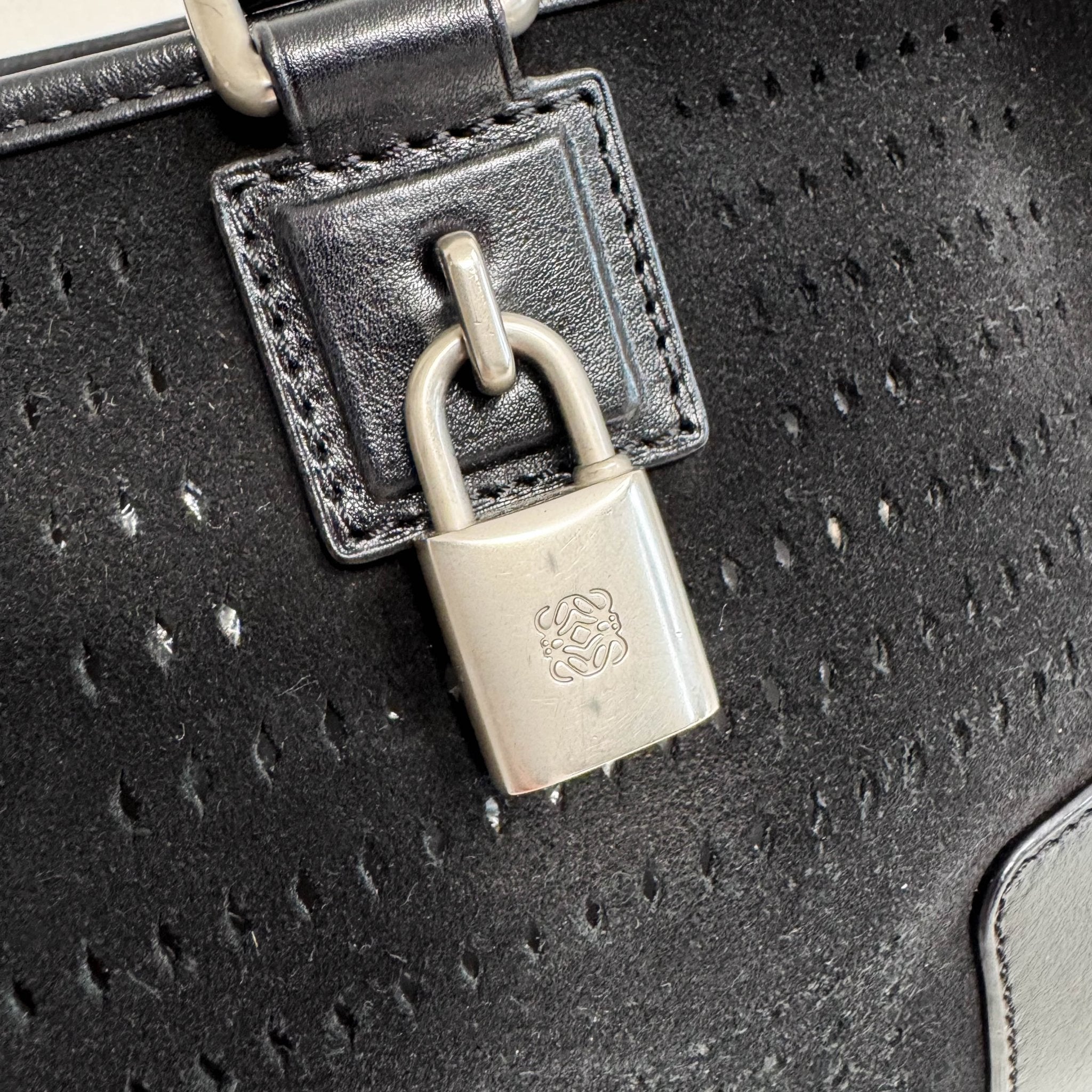 LOEWE Loewe Amazona 28 Black Suede Boston Bag, in , Sold by HIVE PRELOVED - Handle Bags, ,